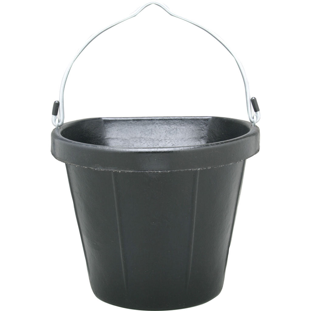 Fortex Rubber Flat Back Bucket (BLACK, 18 QT)