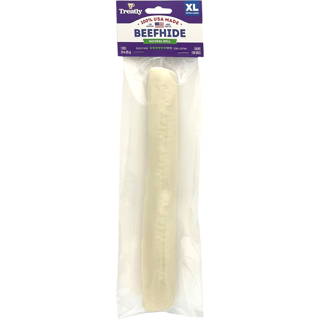 Treatly 100% Usa Beefhide Rolls W/Header Card (NATURAL, 10 IN-1 PK)