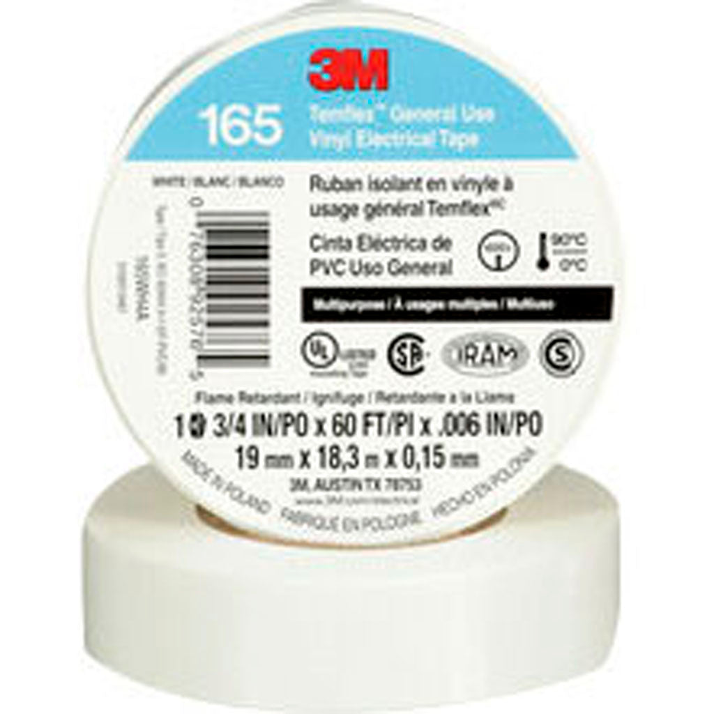 Economy Vinyl Electrical Tape (WHITE, 3/4 IN X 60 FT)