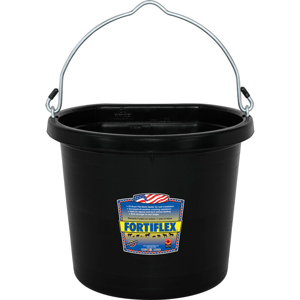 Fortiflex Flat Back Bucket (BLACK, 14 QT)