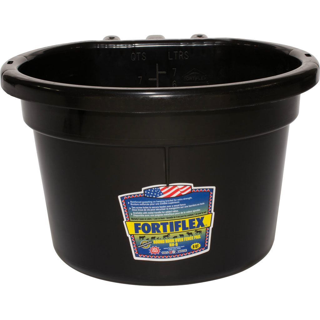 Fortex Round Over The Fence Pail (BLACK, 8 QT)