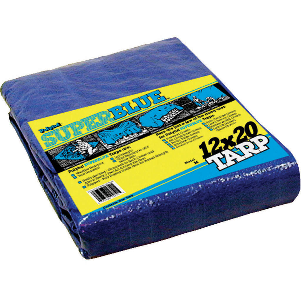 Polytuf Super Blue Tarp (BLUE, 12X20 FT-2.3 OZ)