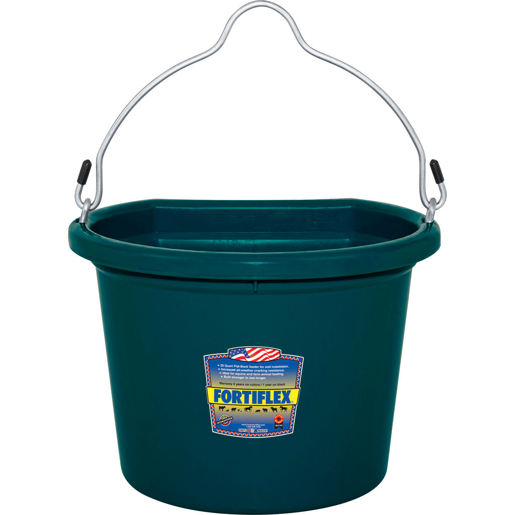Fortiflex Flat Back Bucket (DARK GREEN, 8 QT)