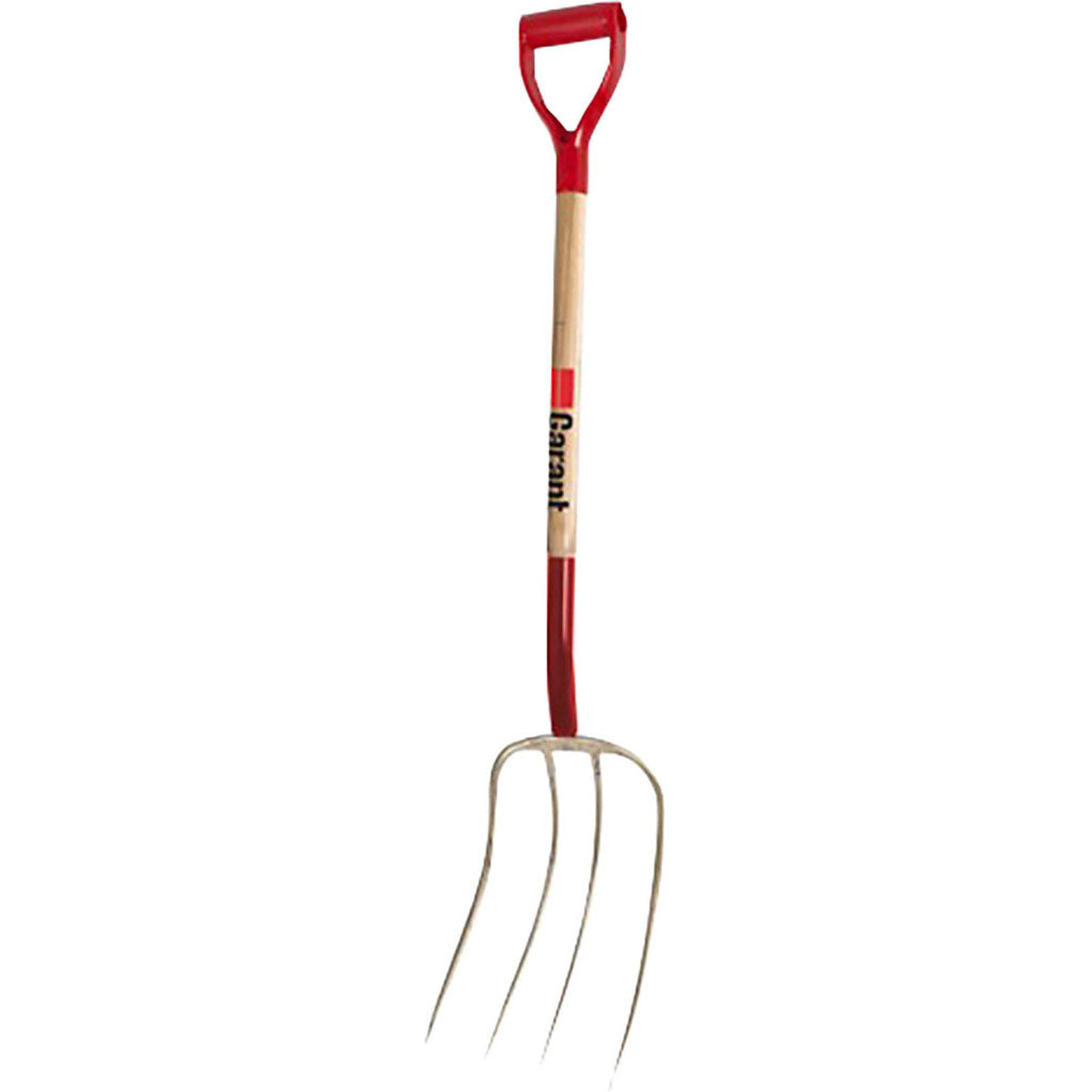 Garant 4 Tine Forged Mushroom Fork W/D Grip Handle (GOLD, 30 IN)
