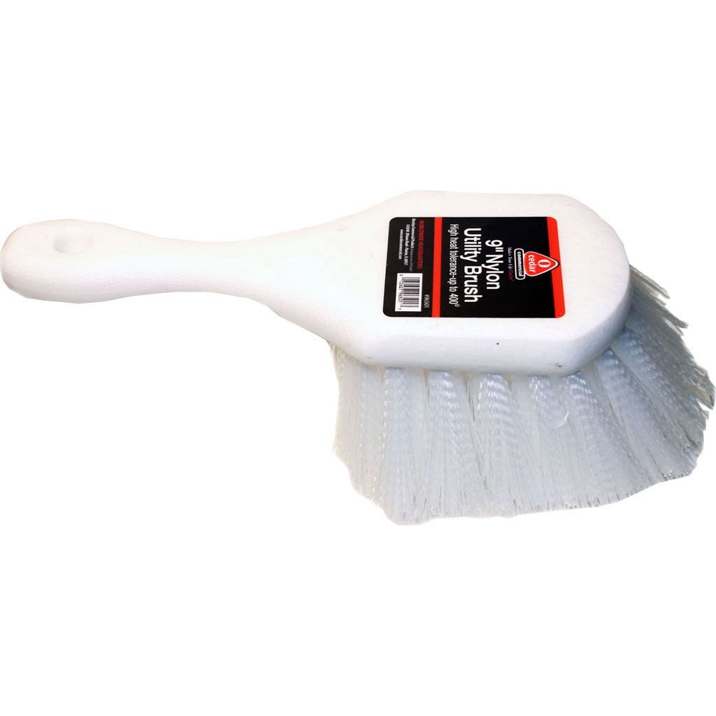 Utility Brush Foam Handle Nylon Bristles (WHITE, 9 IN)