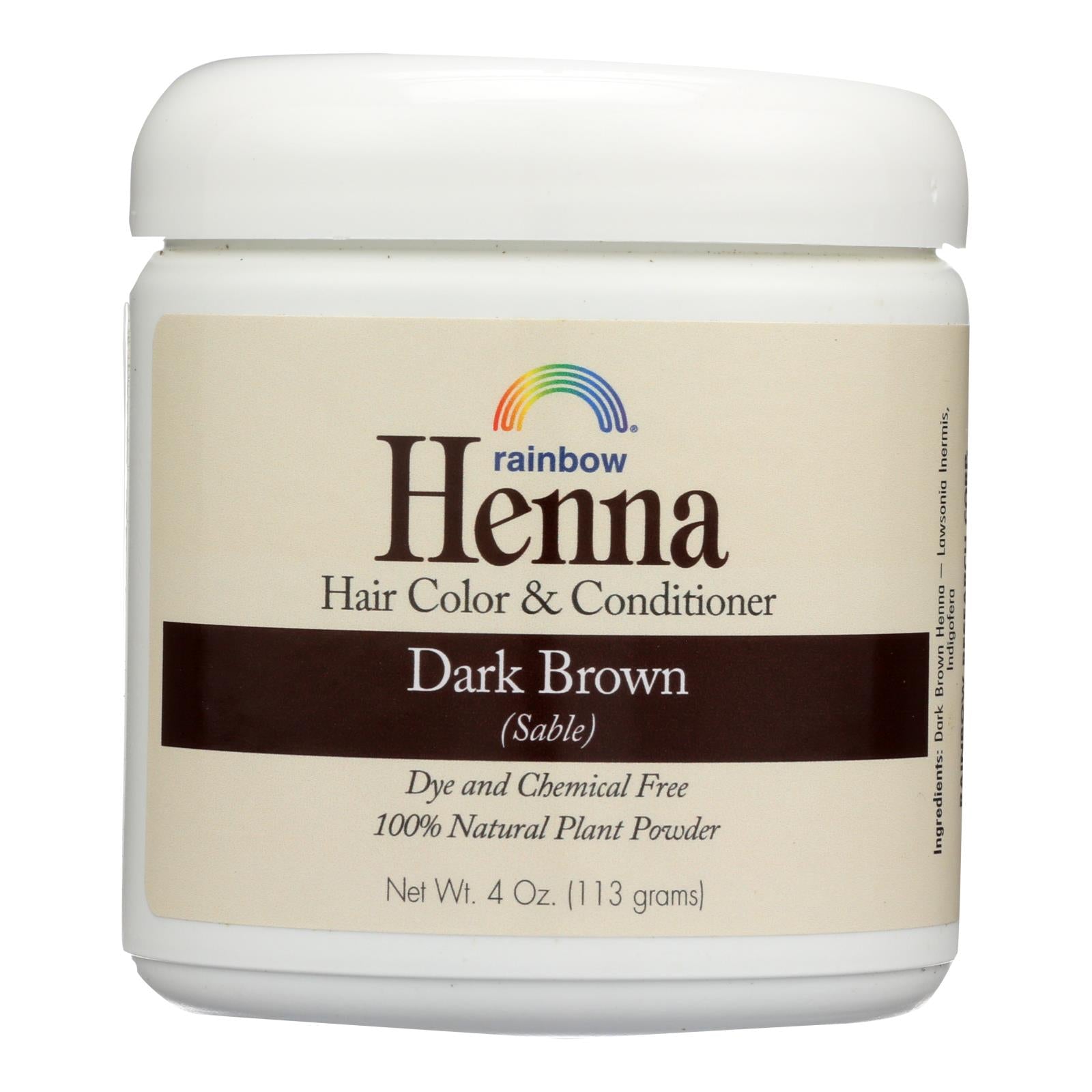 Rainbow Research Henna Hair Color And Conditioner Persian Dark Brown Sable - 4 Oz