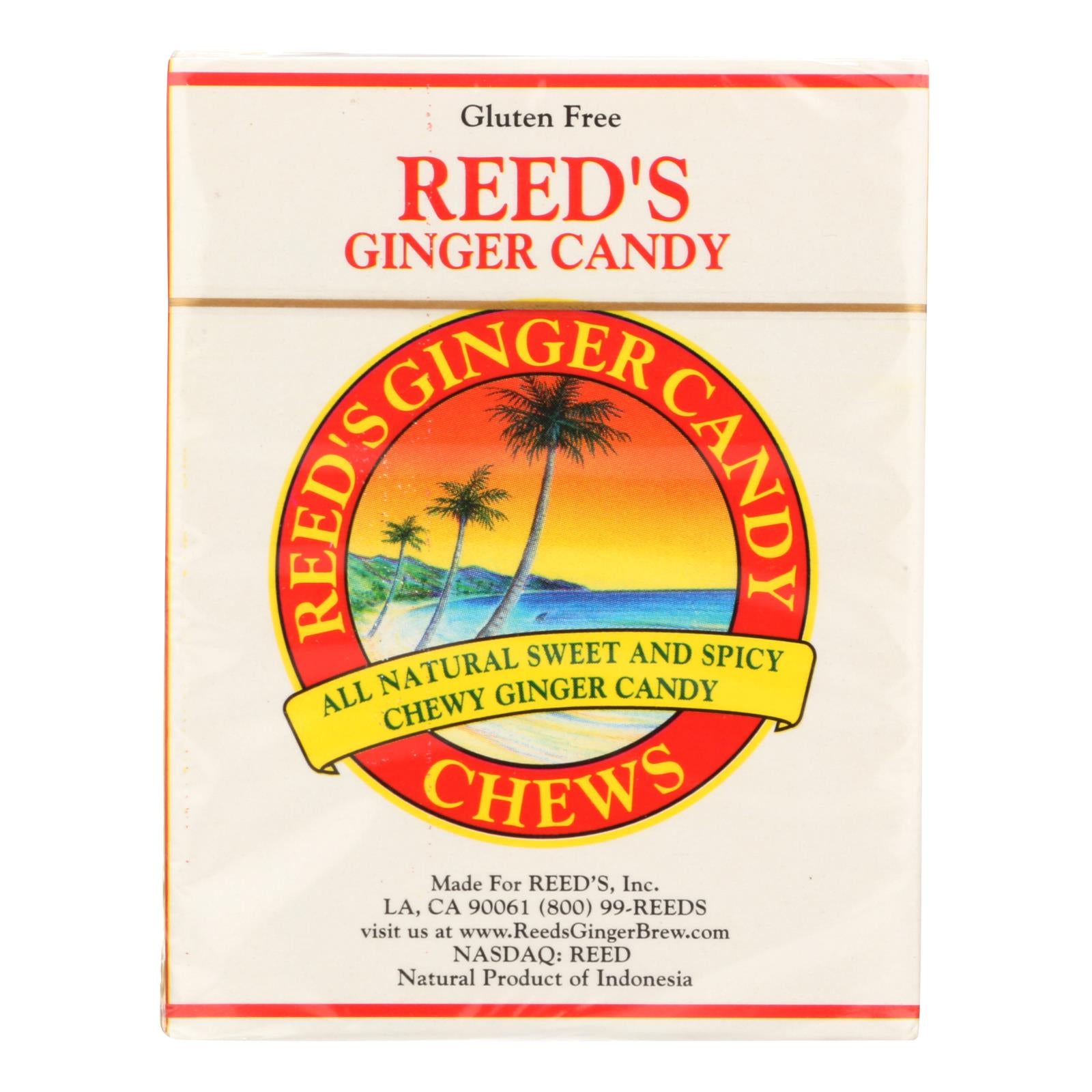 Reed's Ginger Beer Chewy Ginger Candy Rolls - Case Of 20 - 2 Oz