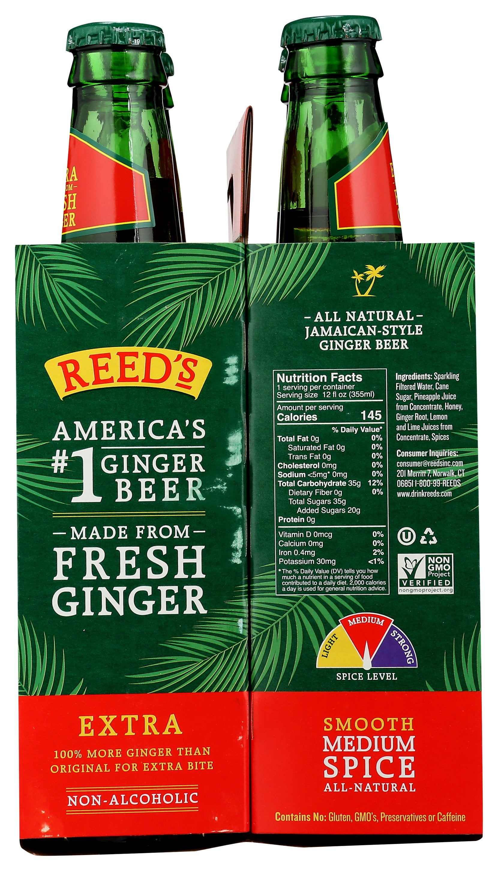REEDS SODA 4PK GINGER EXTRA - Case of 6
