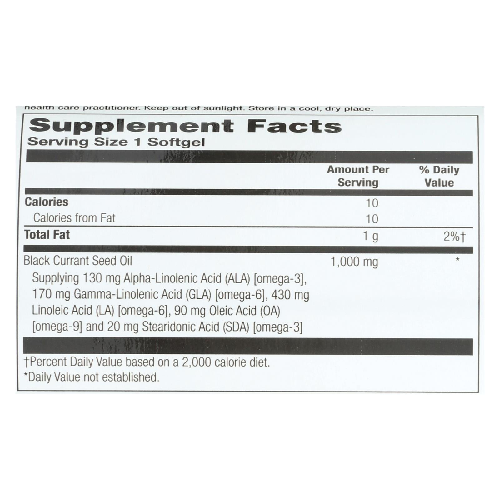 Health From The Sun Black Currant Oil Dietary Supplement - 1 Each - 60 Sgel