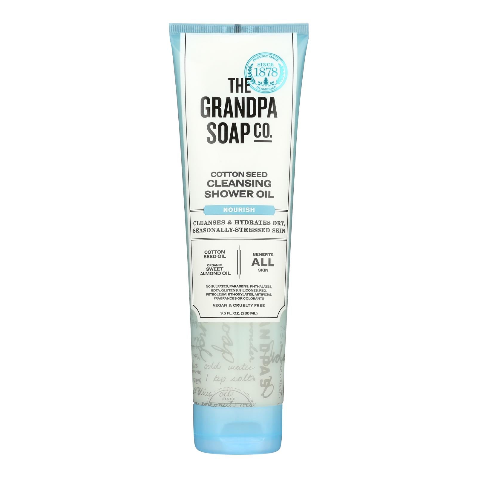 Grandpa Soap - Shower Oil Cotton Seed - 1 Each - 9.5 OZ