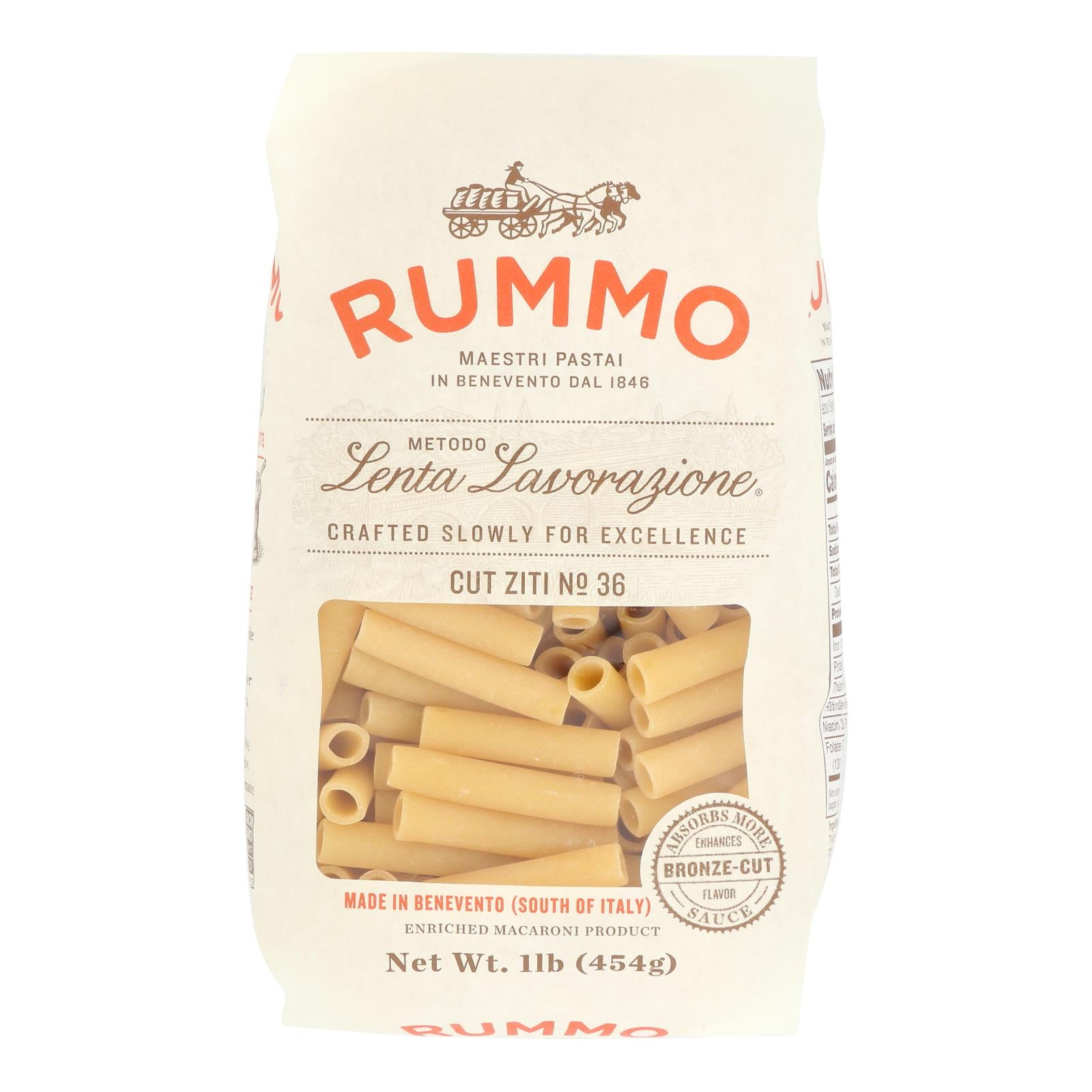 Rummo - Pasta Cut Ziti - Case of 12-1 LB