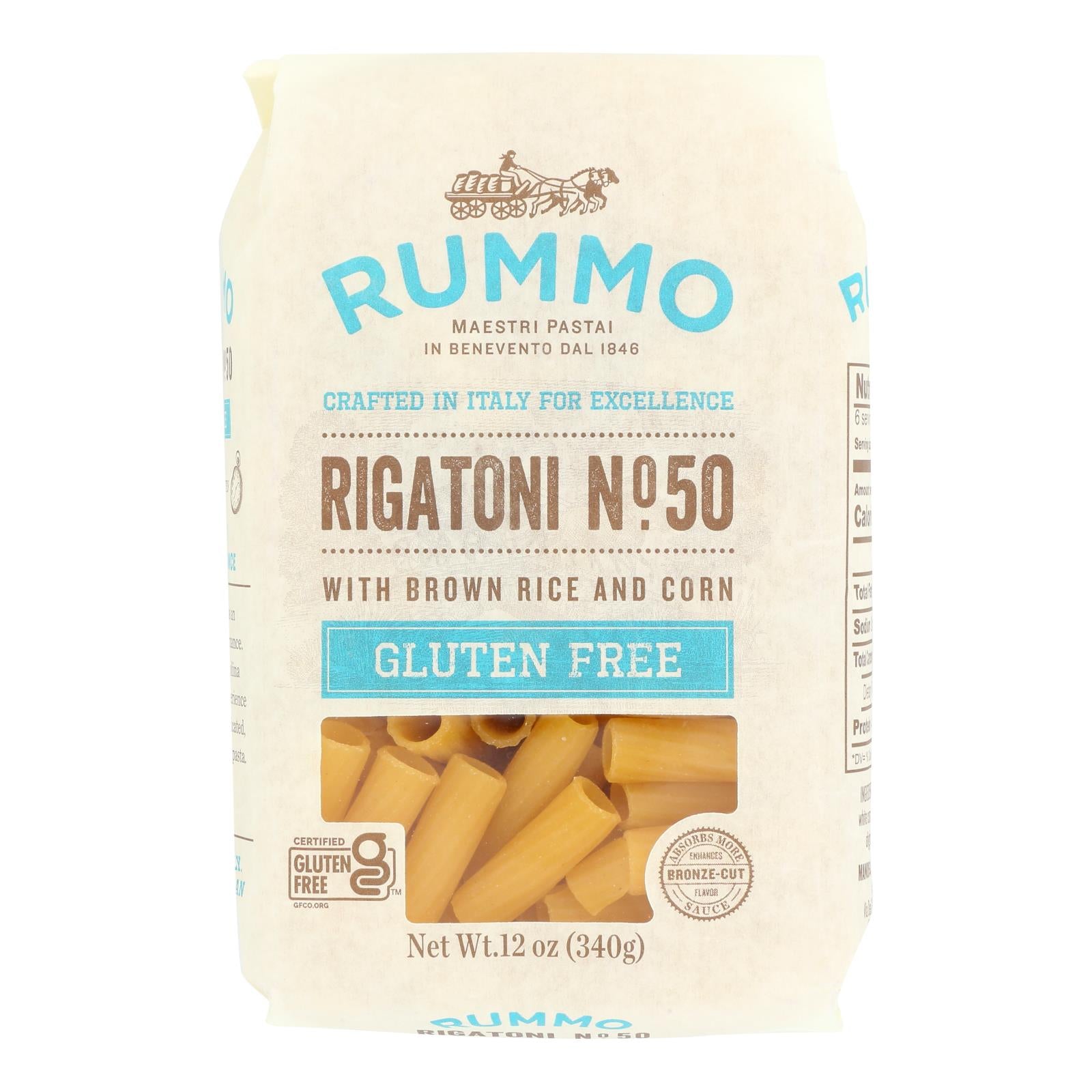 Rummo - Pasta Gluten Free Rigatoni - Case of 12-12 OZ