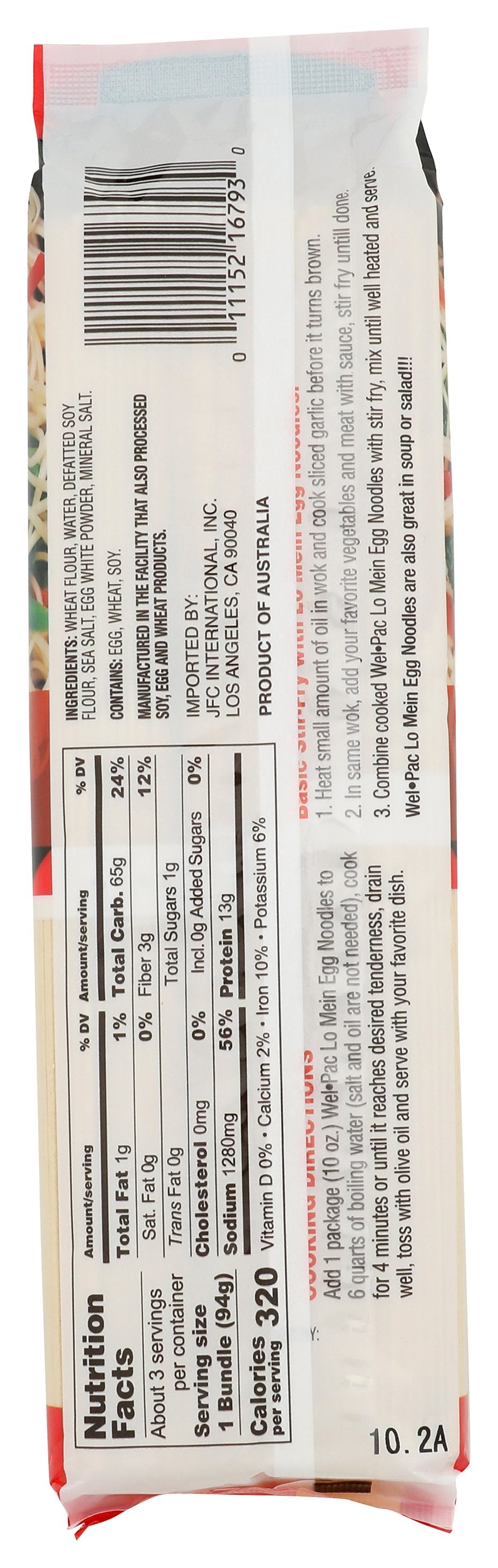 WEL PAC NOODLE LO MEIN EGG - Case of 12