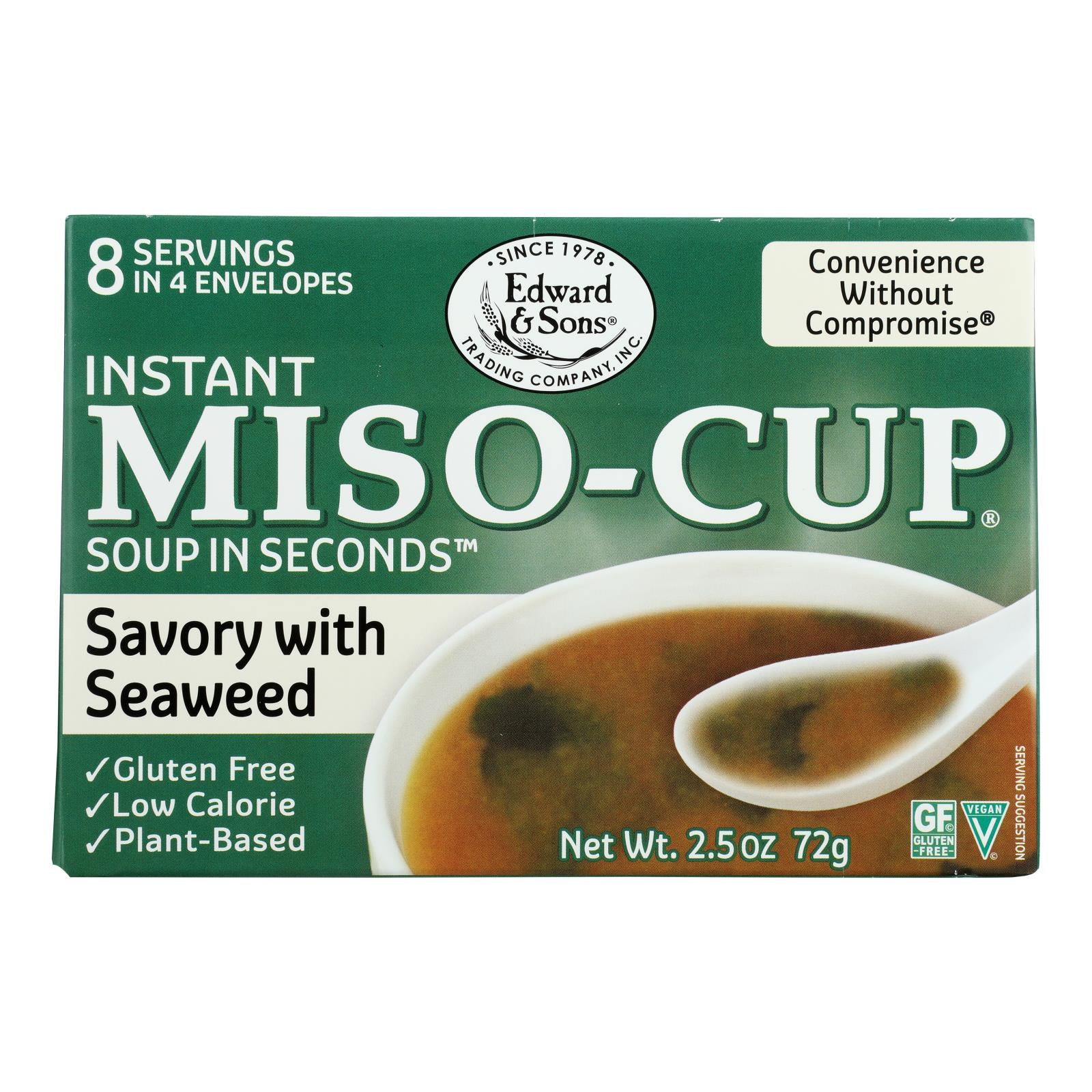 Edward and Sons Seaweed Miso - Cup - Case of 12 - 2.5 oz.