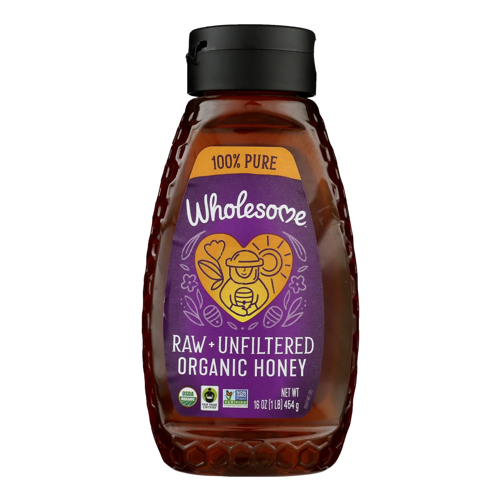 Wholesome Sweeteners Organic Raw - Unfiltered Honey - Case Of 6 - 16 Oz.