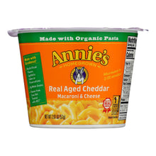 Load image into Gallery viewer, Annie&#39;s Homegrown Real Aged Cheddar Microwavable Macaroni And Cheese Cup - Case Of 12 - 2.01 Oz.