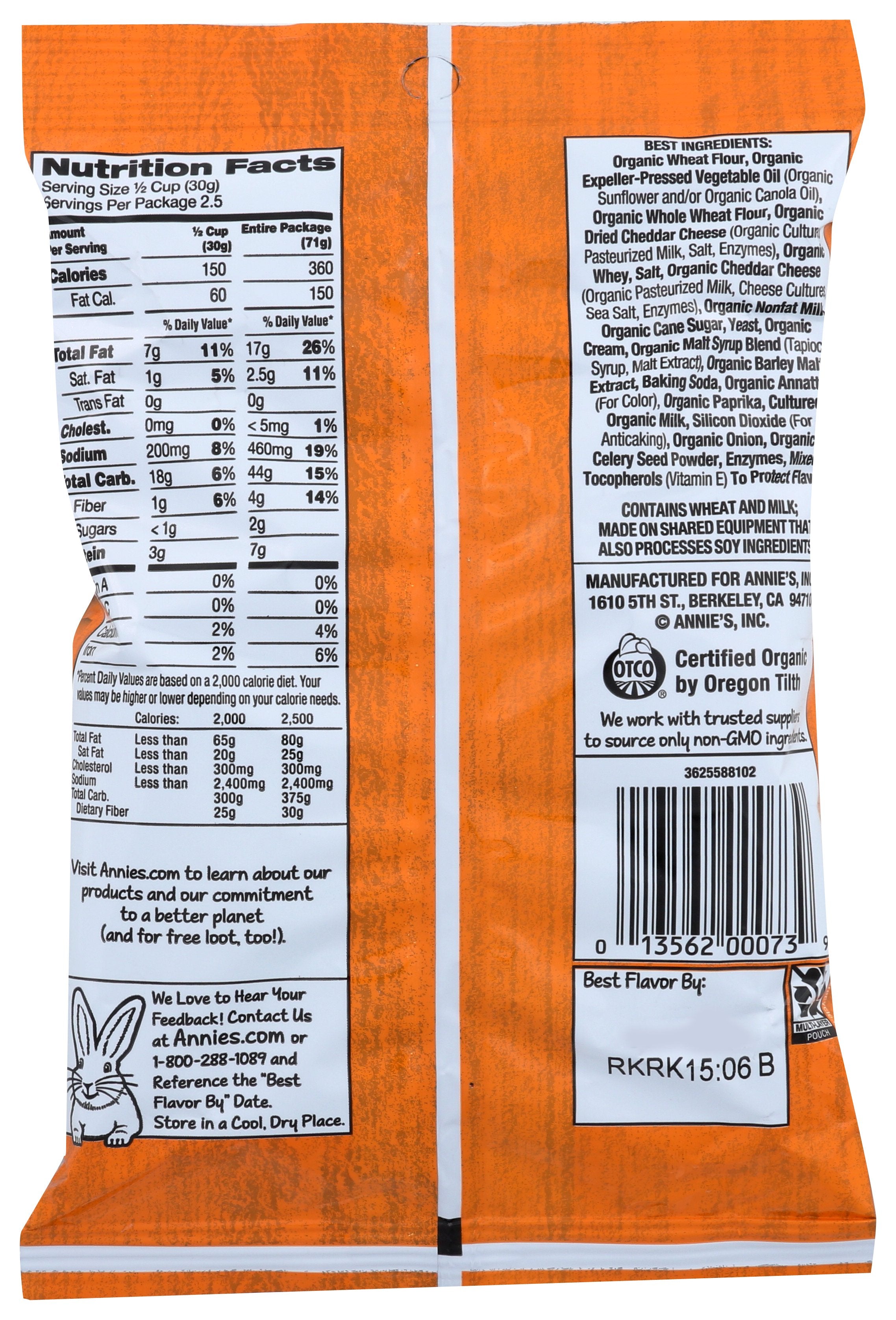 ANNIES HOMEGROWN SNACK MIX CHEDDAR ORG - Case of 12