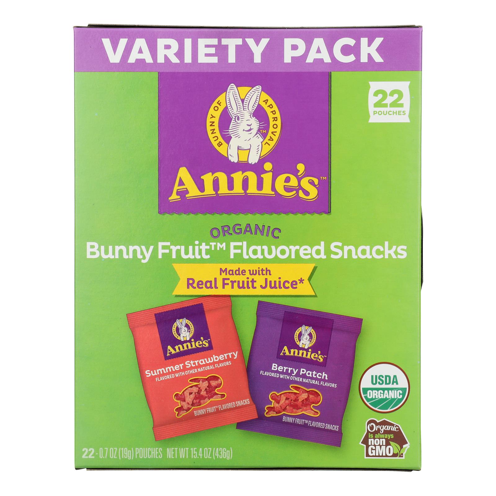 Annie's Homegrown - Fruit Snack Organic 2 Variety Pack 22 Count - Case of 6 - 15.4 Ounces