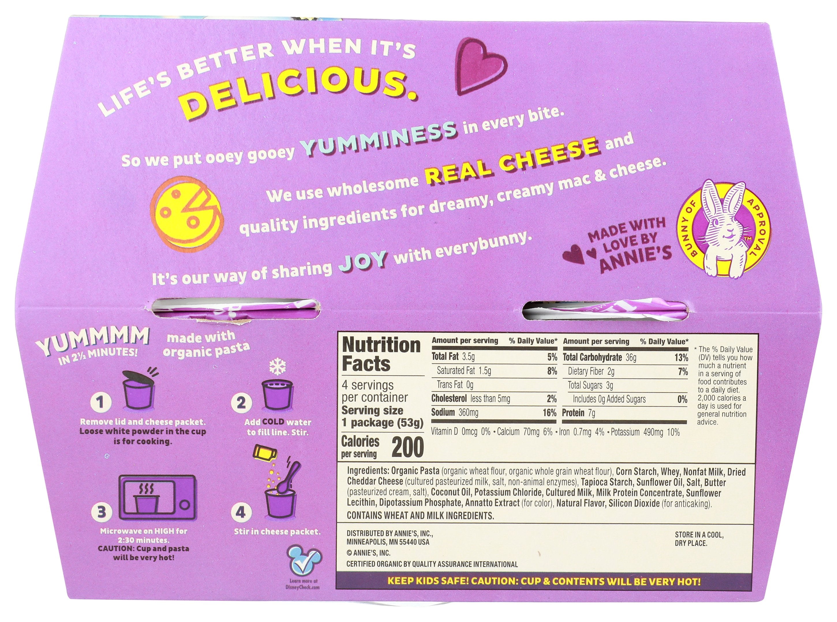 ANNIES HOMEGROWN PASTA MAC CHS DISNEY 4PK - Case of 6