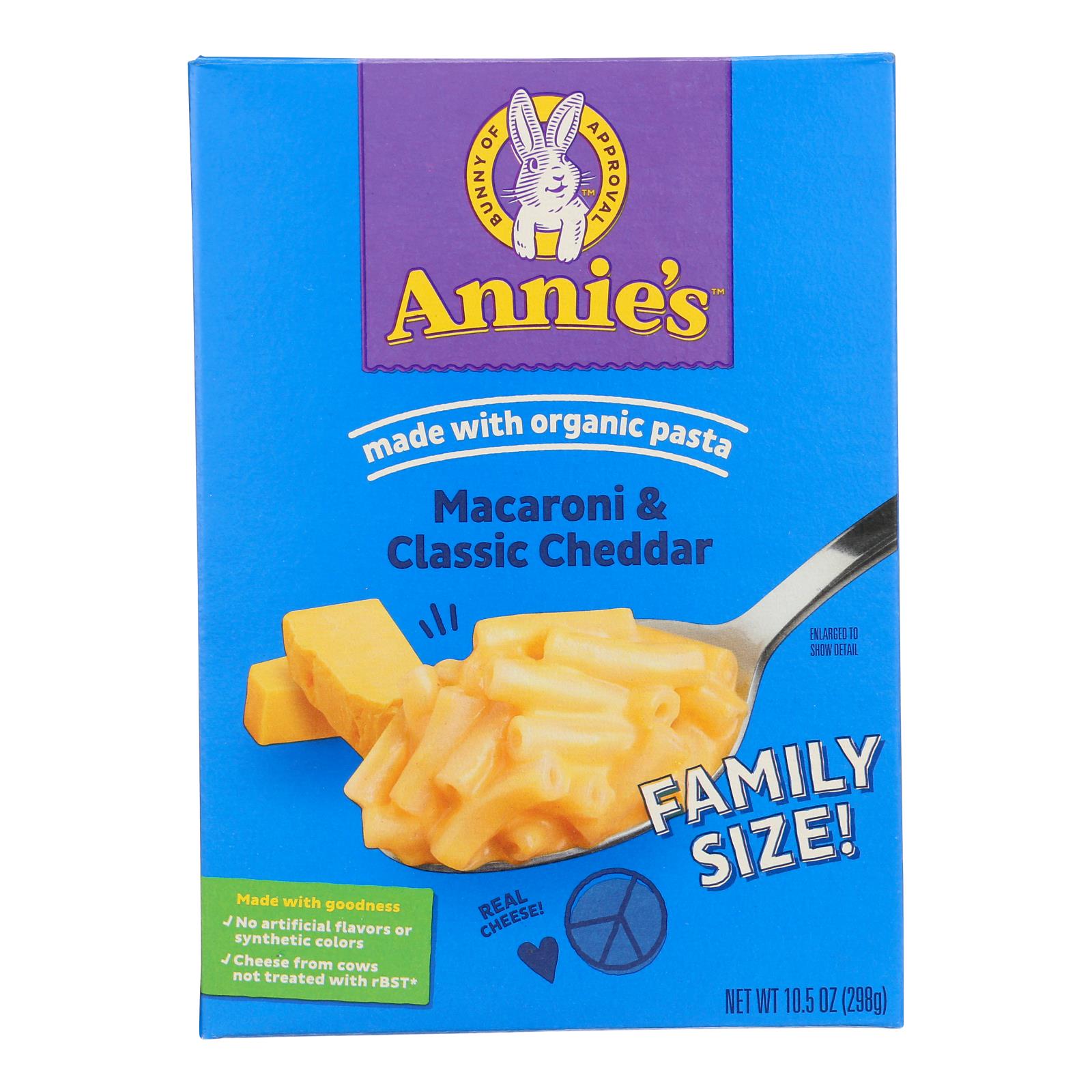Annie's Homegrown Classic Family Size Macaroni and Cheese - Case of 6 - 10.5 oz.