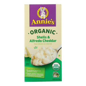 Annies Homegrown Macaroni And Cheese - Organic - Alfredo Shells And Cheddar - 6 Oz - Case Of 12