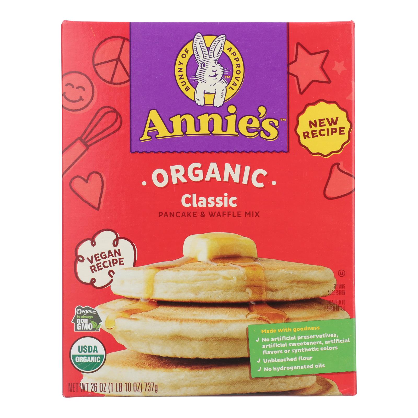 Make Annie's Organic Pancake & Waffle Mix And  - Case of 8 - 26 OZ