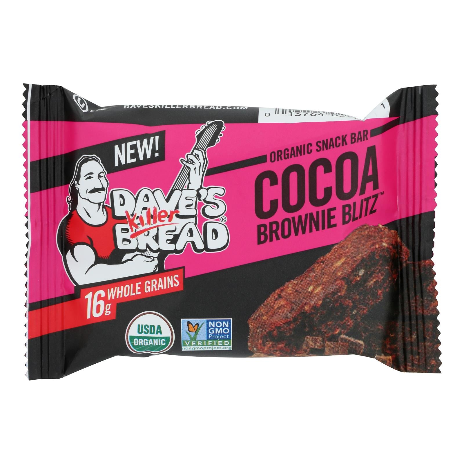 Dave's Killer Bread - Bar Organic Cocoa Brownie Blitz - Case of 12 - 1.75 Ounces