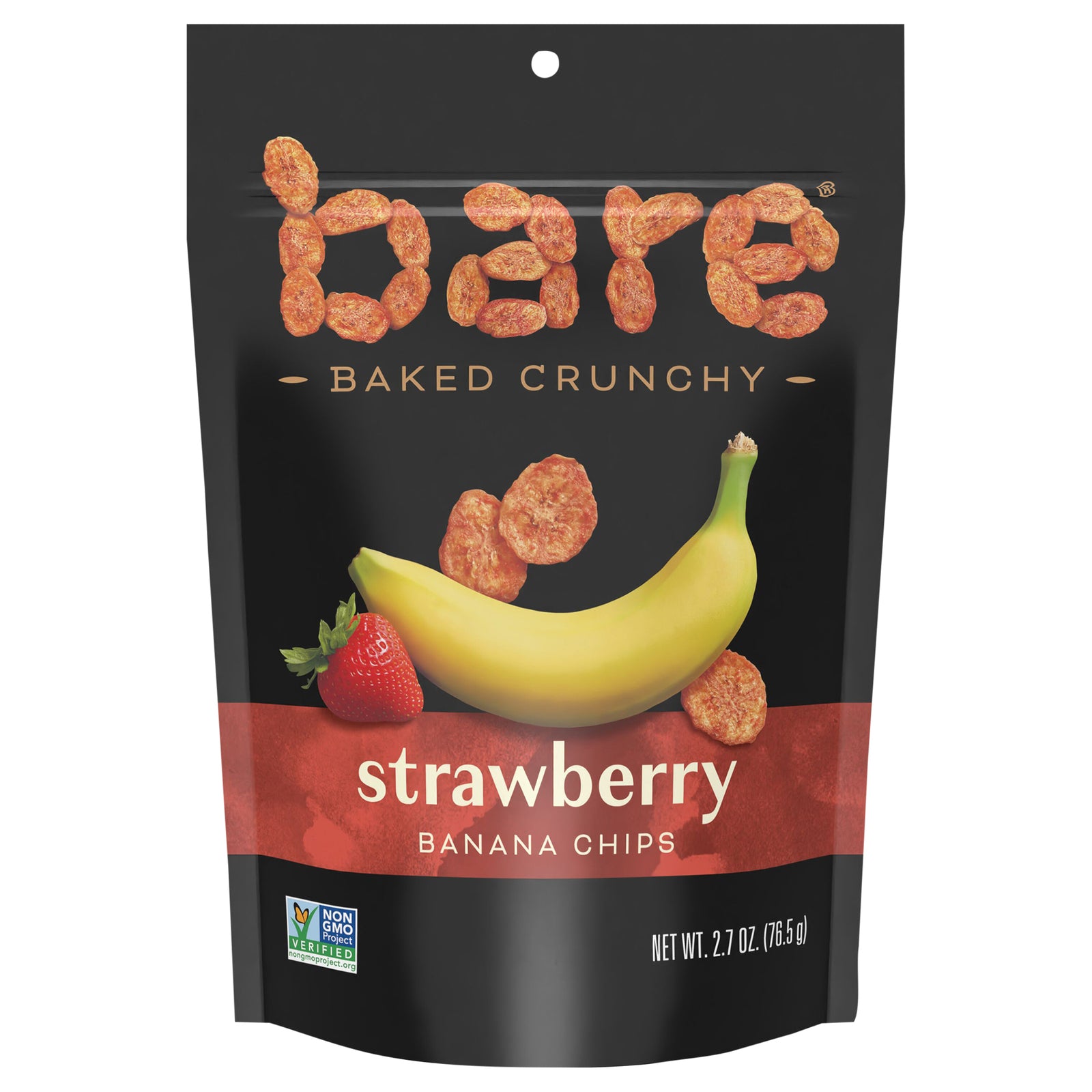 Bare Fruit - Banana Chips Strawberry - Case of 12 - 2.7 Ounces