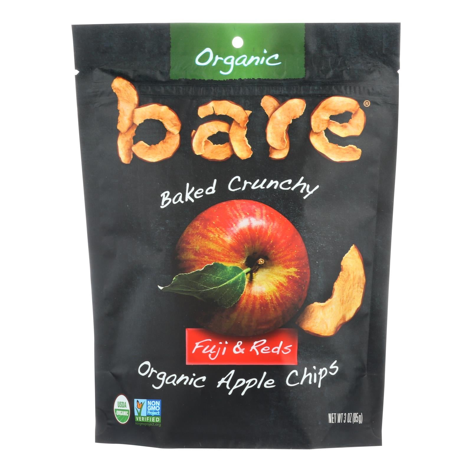 Bare Fruit Apple Chips - Organic - Crunchy - Fuji Red - 3 Oz - Case Of 12