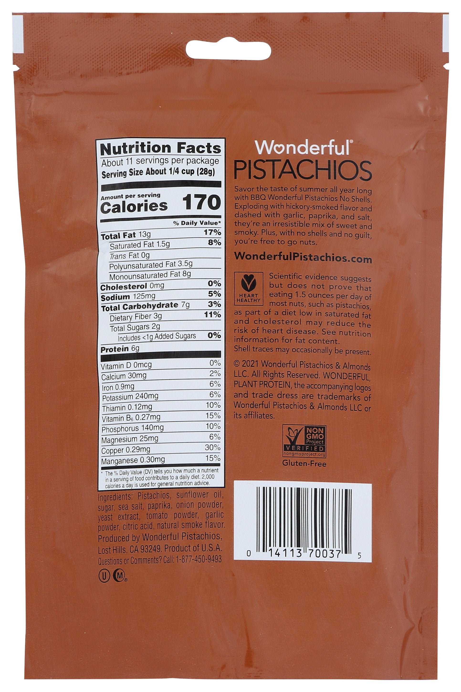 WONDERFUL PISTACHIOS PISTACHIOS BBQ - Case of 12