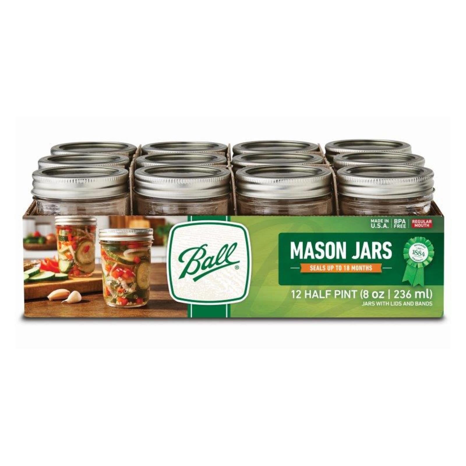 Ball Canning Jar Set 8oz - Case of 1 - 12 Count