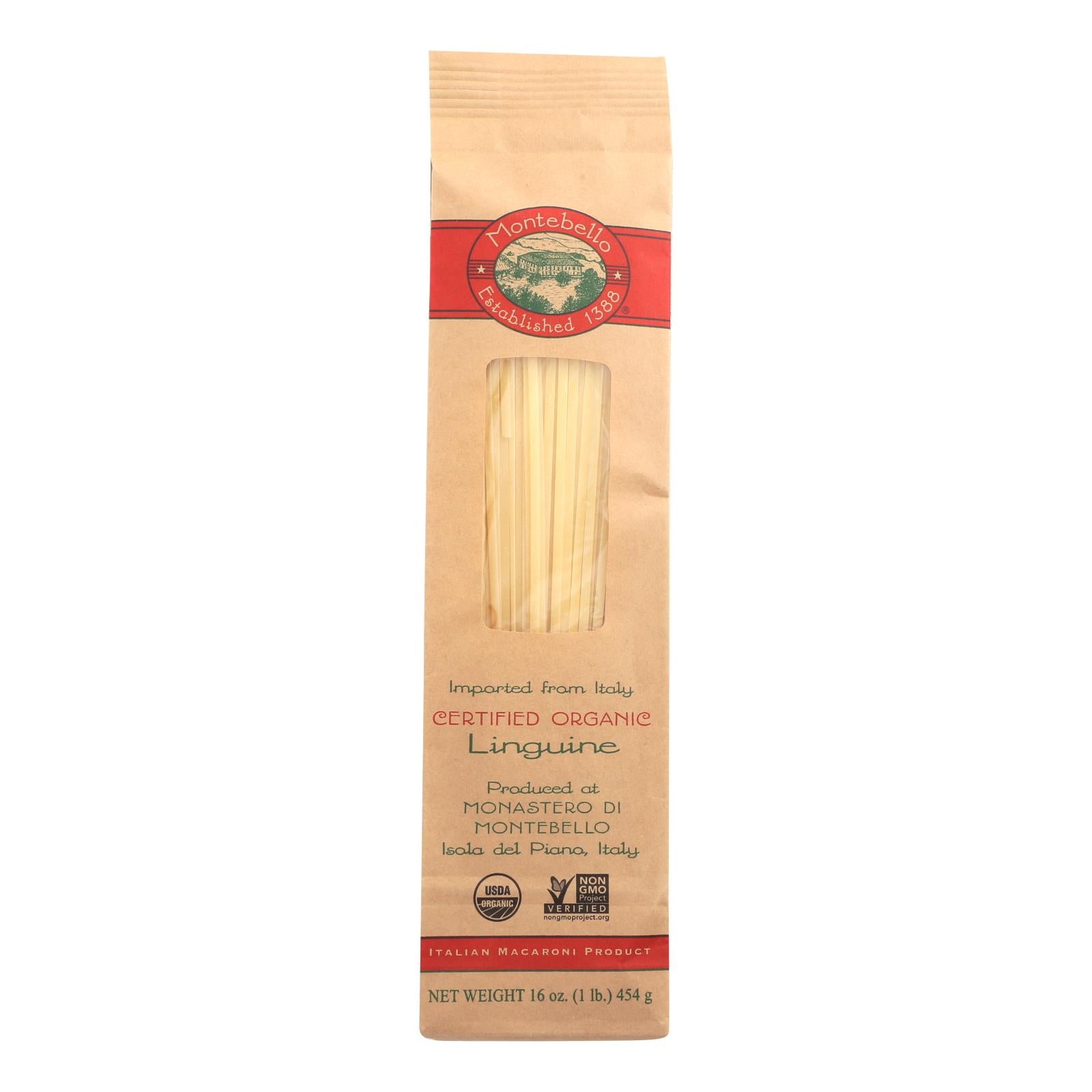 Montebello Organic Pasta - Linguini - Case Of 12 - 1 Lb.