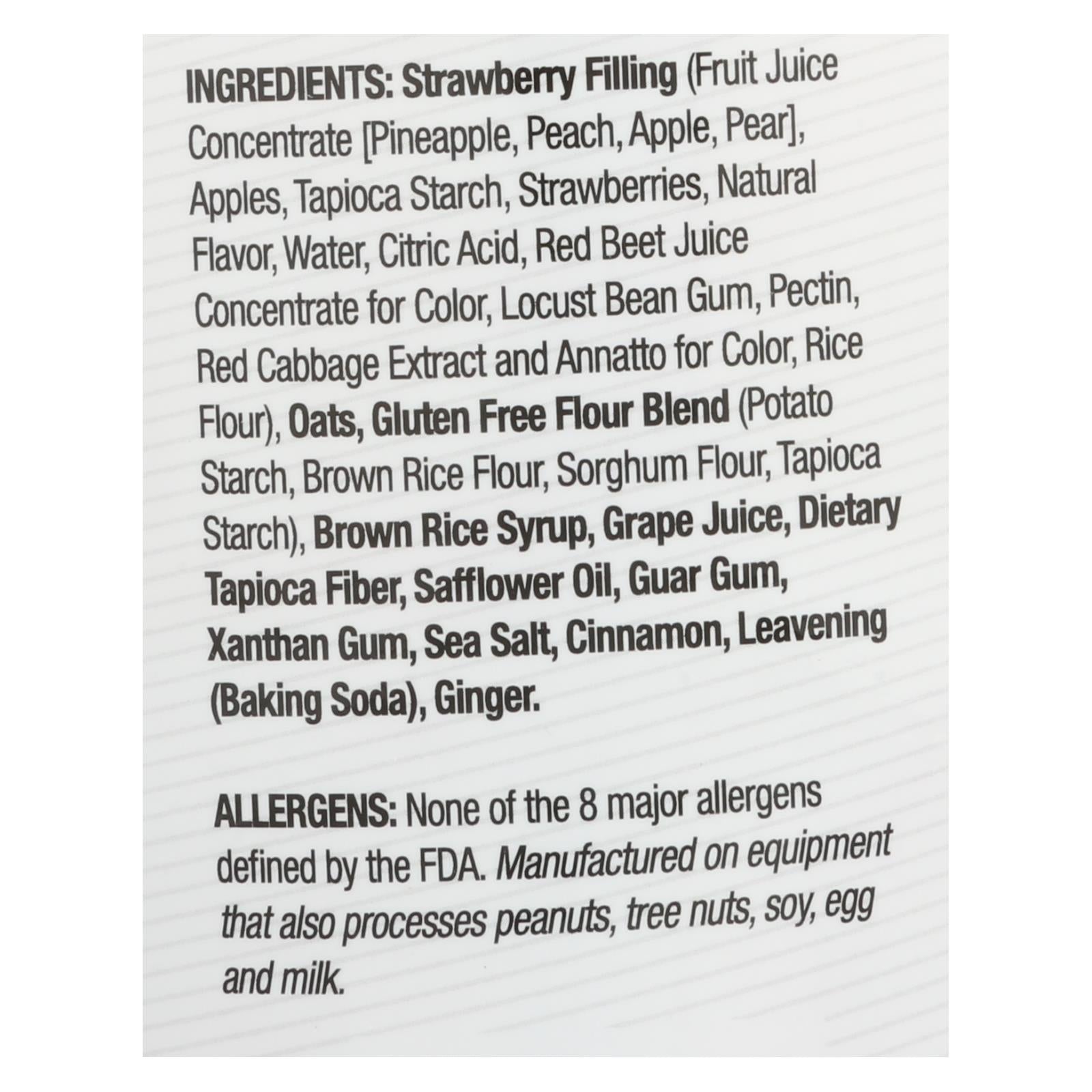 Betty Lou's Fruit Bar - Strawberry - Gluten Free - Case of 12 - 2 oz