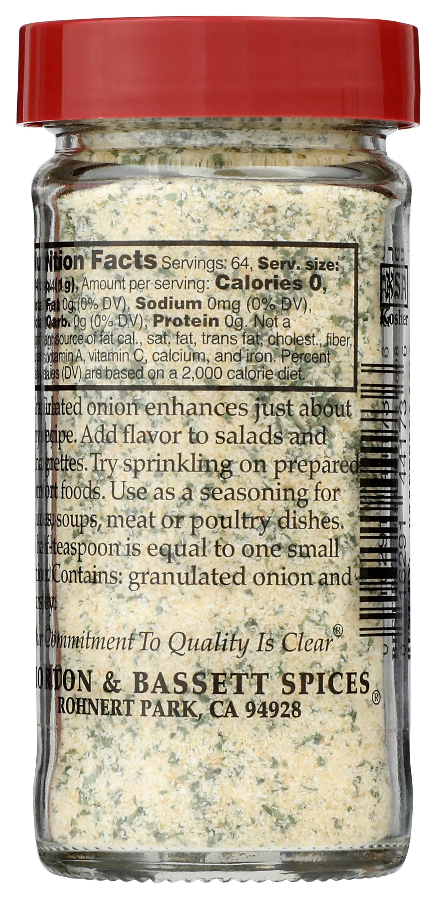 MORTON & BASSETT ONION GRANULATED - Case of 3