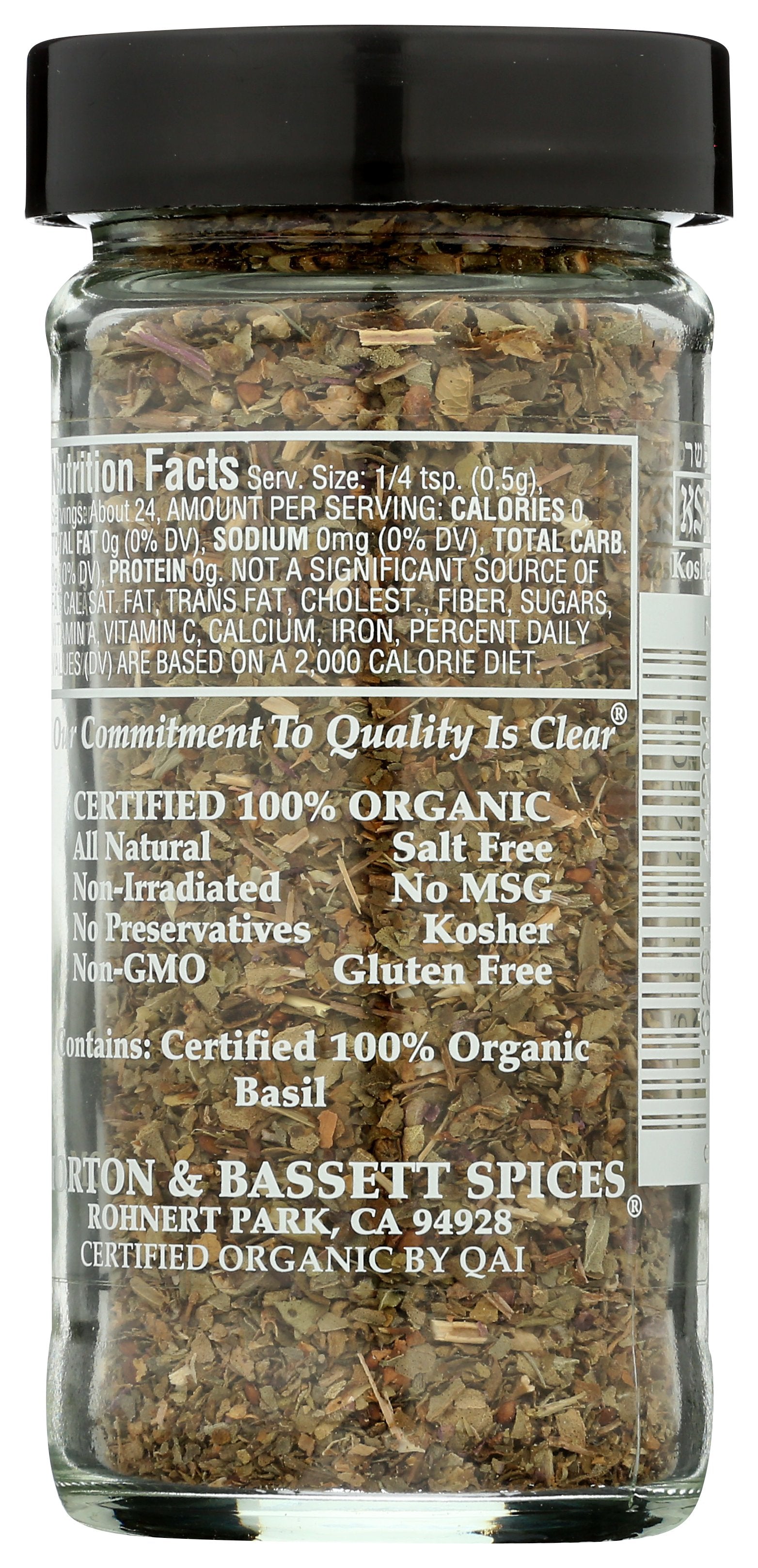 MORTON & BASSETT SPICE BASIL ORG - Case of 3