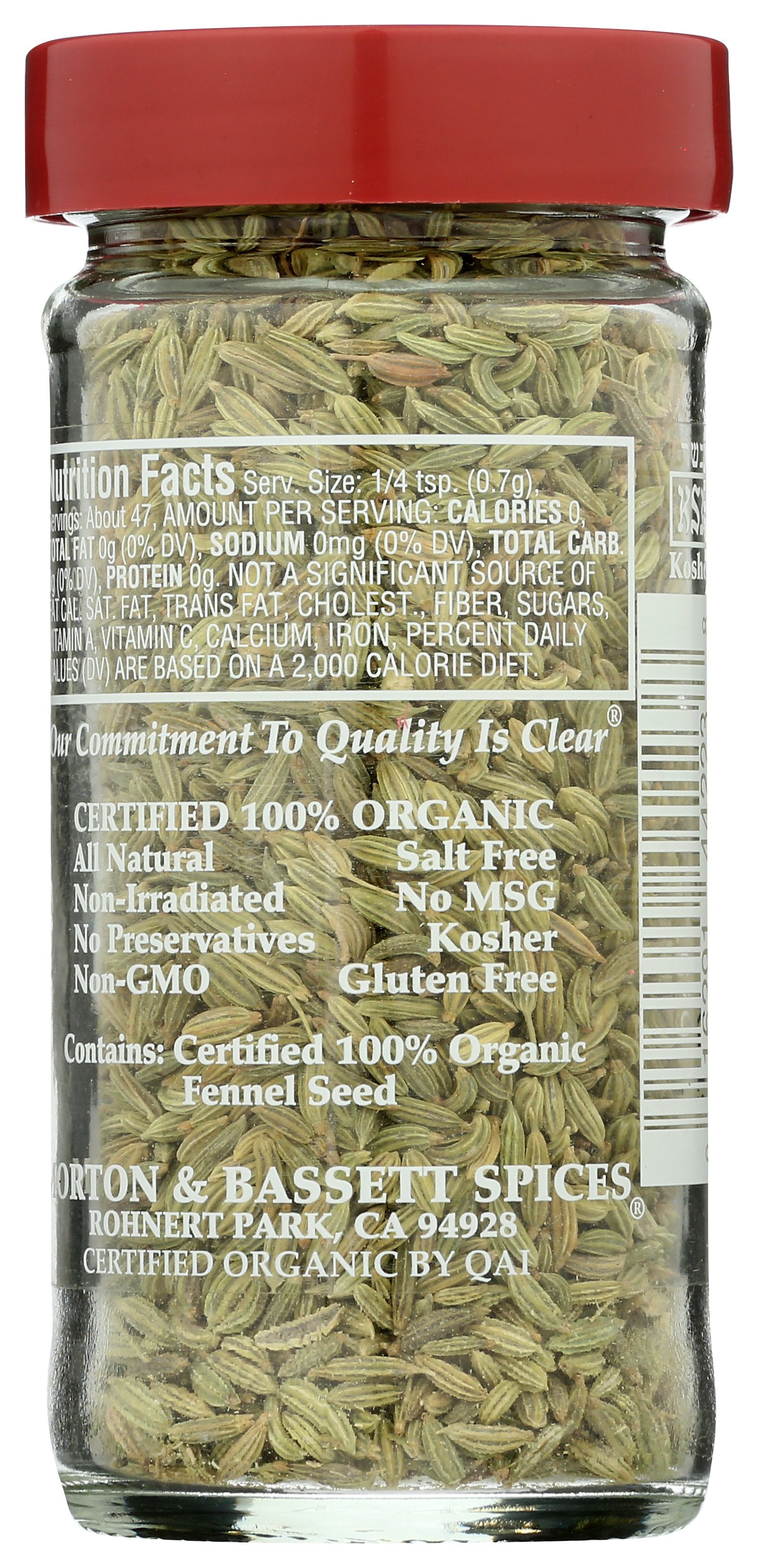 MORTON & BASSETT FENNEL SEED ORG - Case of 3