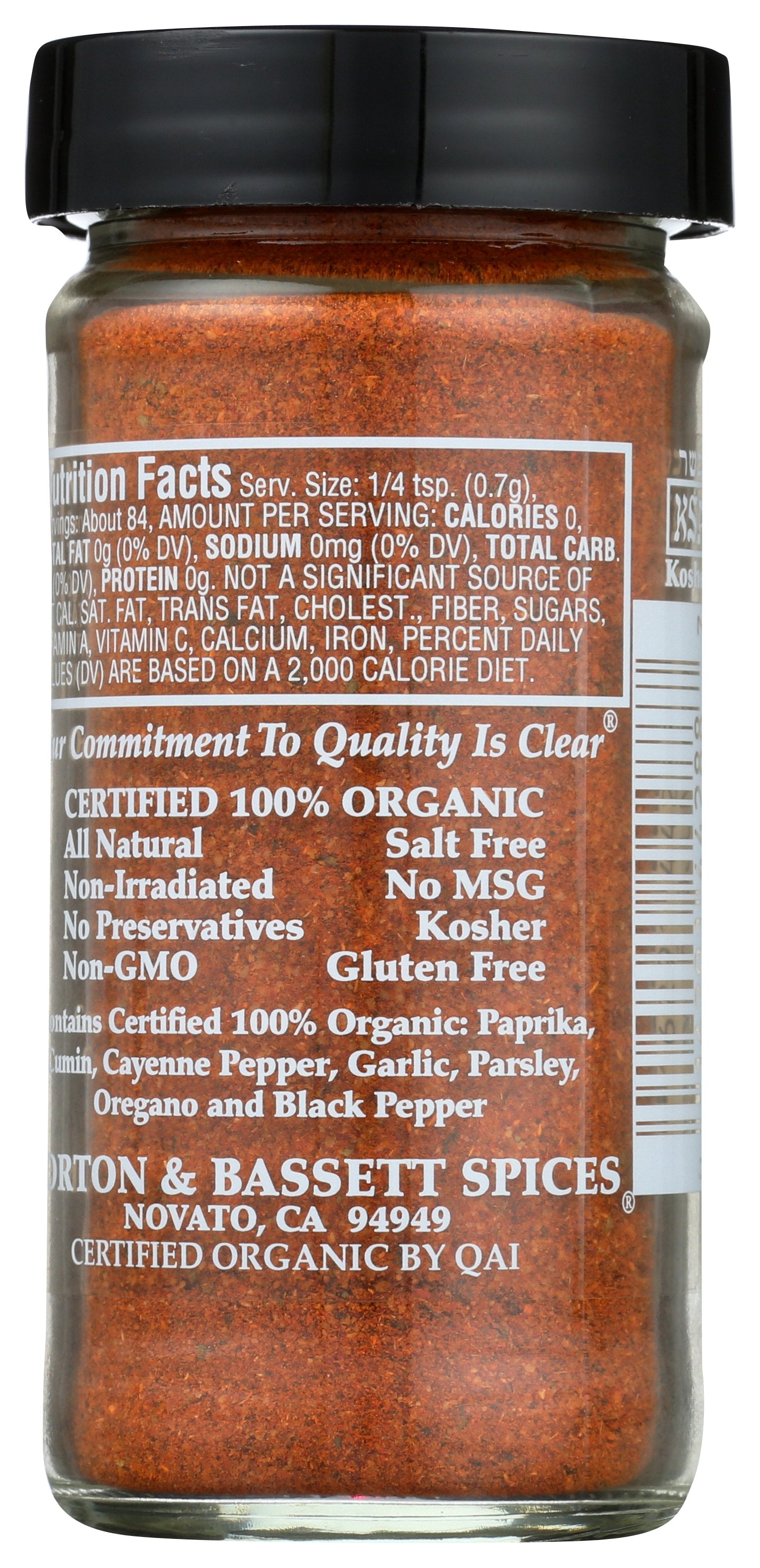 MORTON & BASSETT SPICE CHILI POWDER ORG - Case of 3