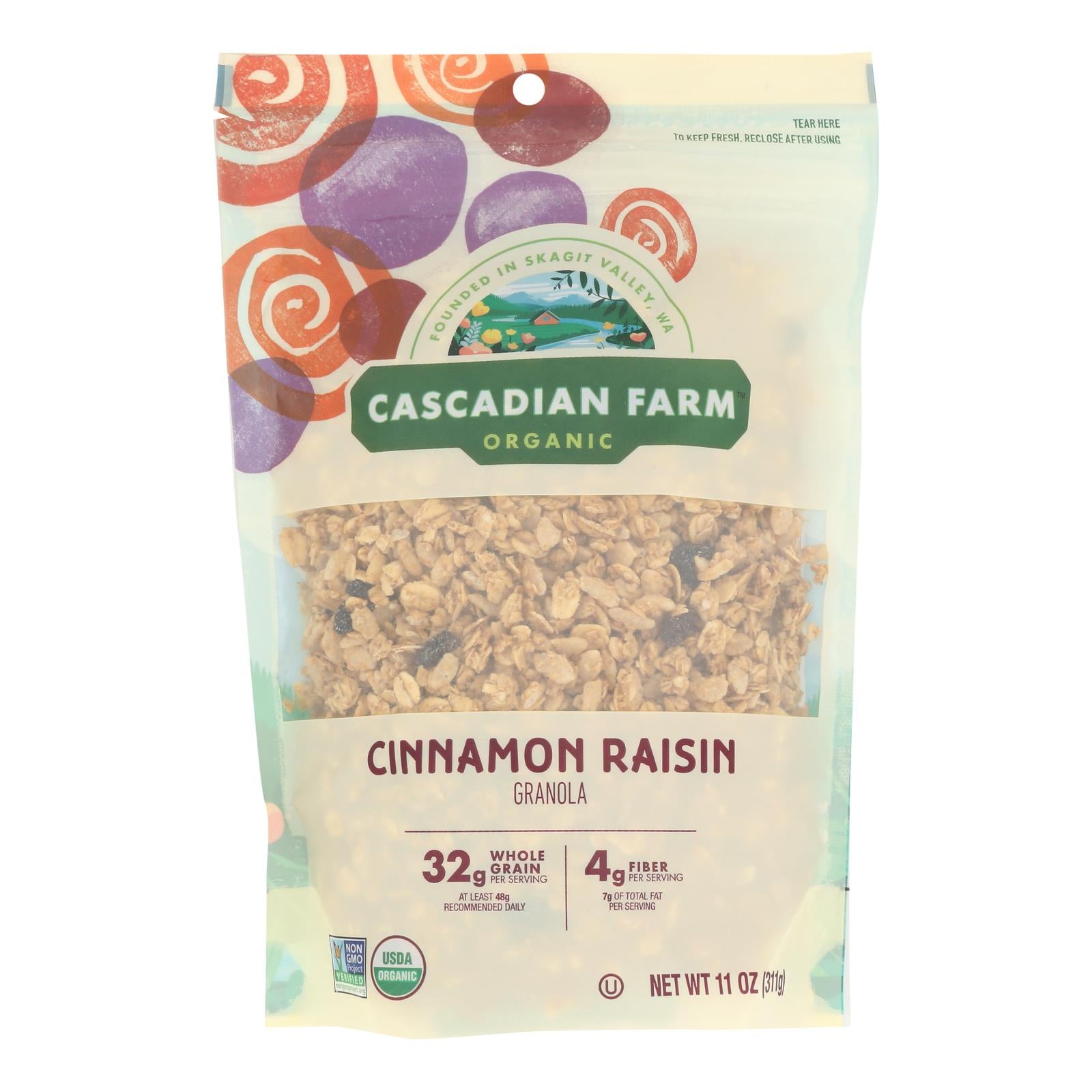 Cascadian Farm - Granola Organic Cinnamon Raisin - Case of 4-11 Ounces