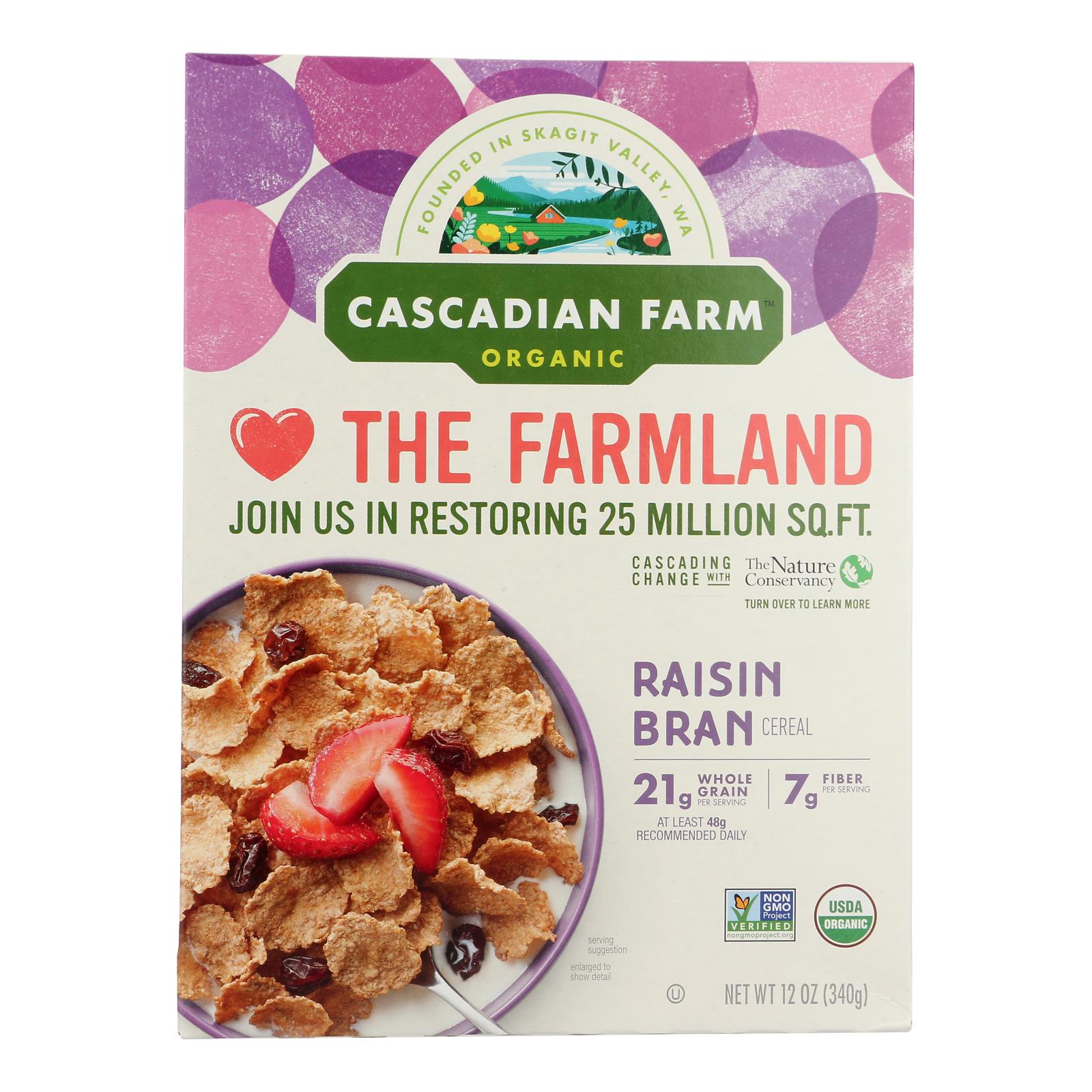 Cascadian Farm Organic Cereal - Raisin Bran - Case Of 10 - 12 Oz