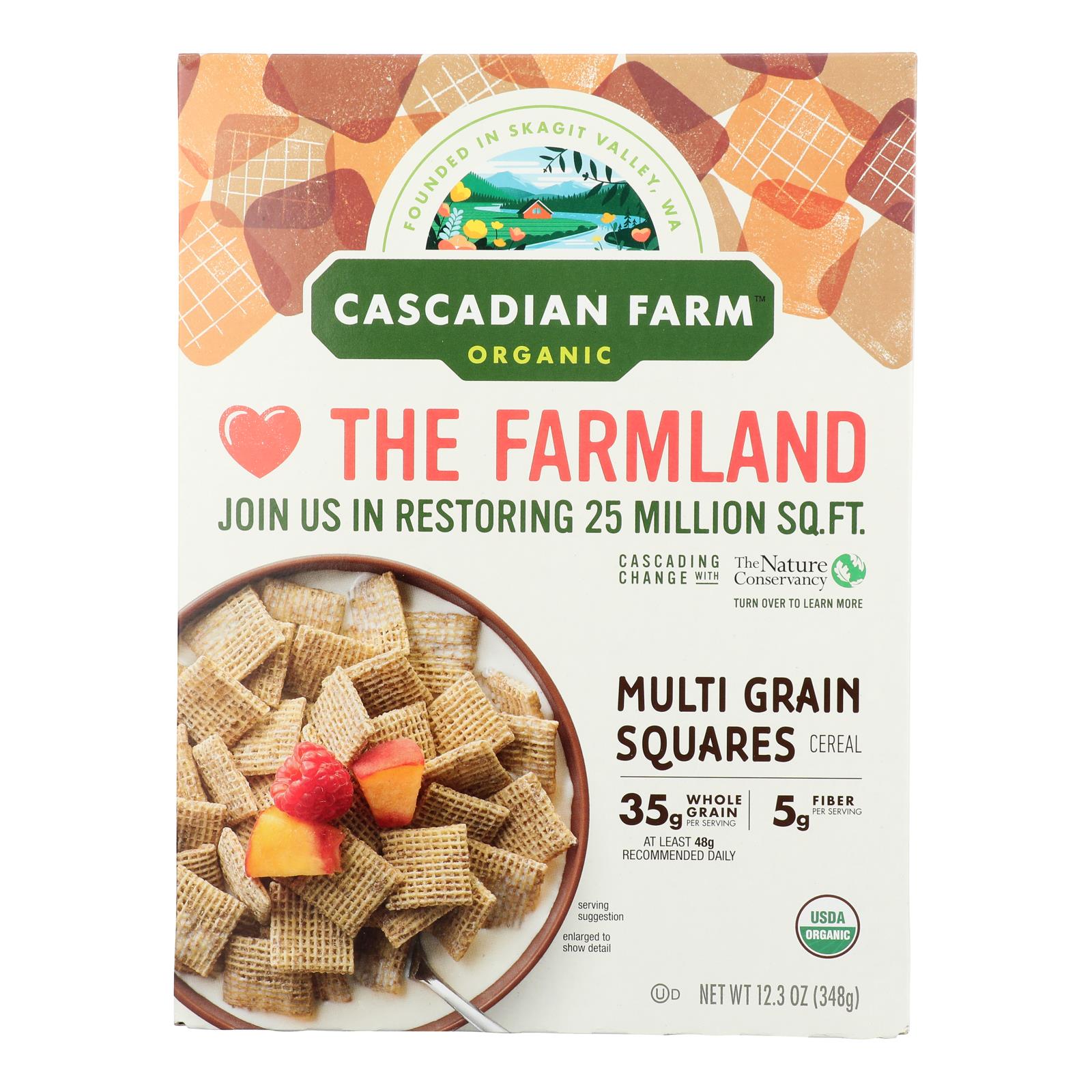 Cascadian Farm Cereal - Organic - Multi-grain Squares - 12.3 Oz - Case Of 10