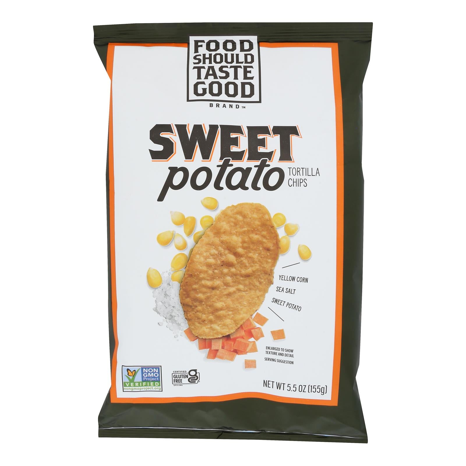 Food Should Taste Good Sweet Potato Tortilla Chips - Sweet Potato - Case of 12 - 5.5 oz.