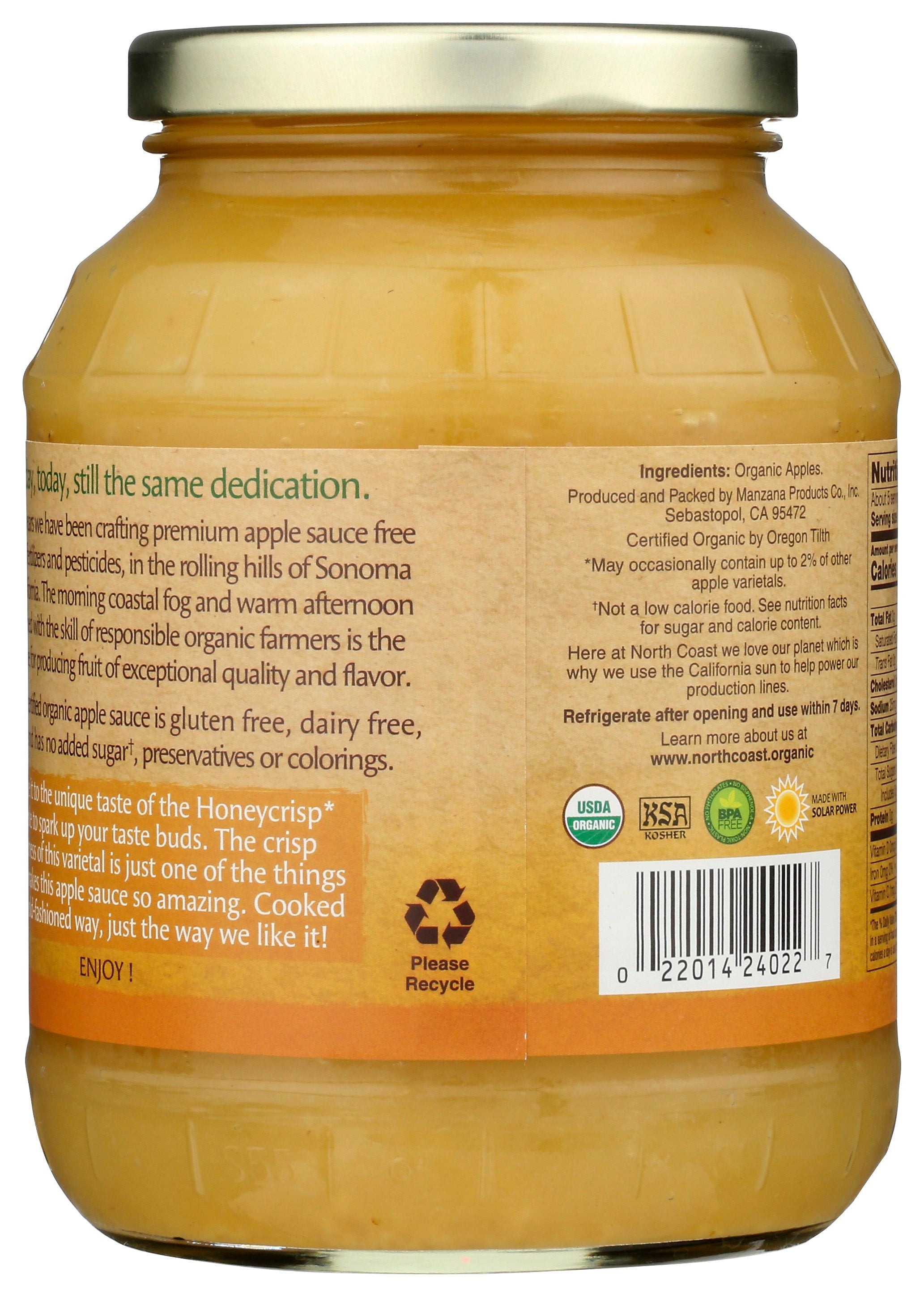 NORTH COAST APPLESAUCE HONEY CRSP ORG - Case of 6