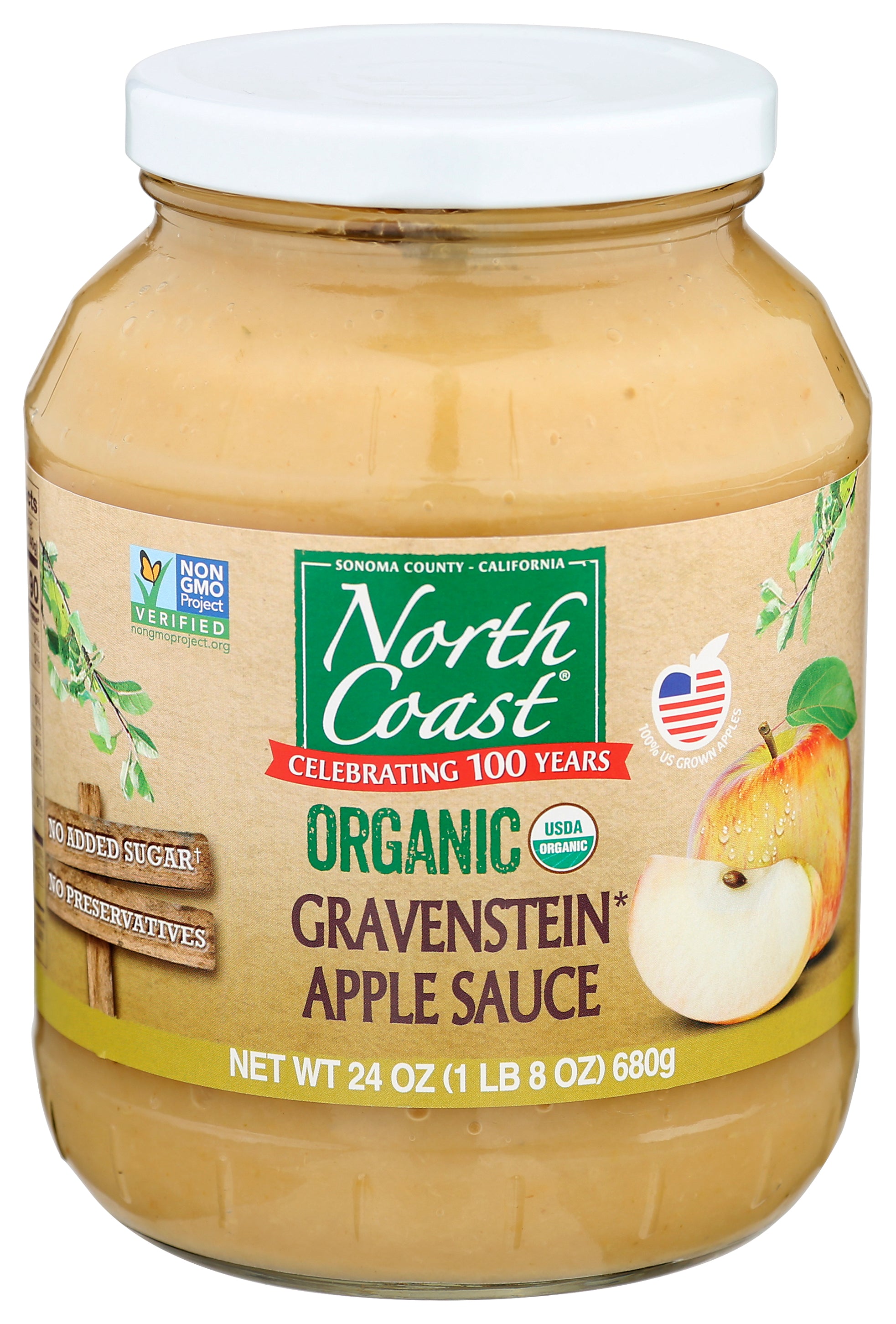 North Coast Applesauce Gravensten Organic - Pack of 12 - 24 Oz