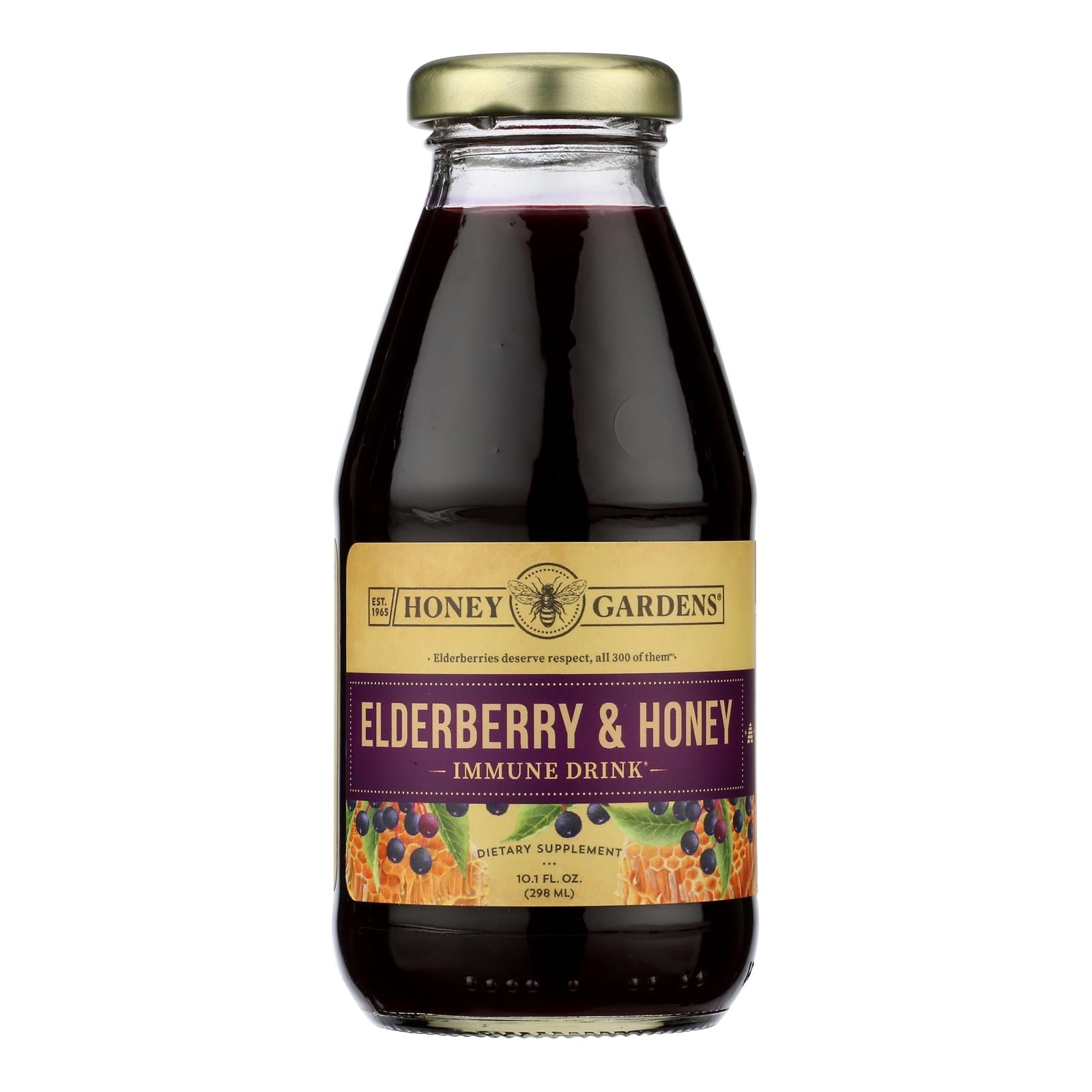 Honey Gardens - Elderbry Immune Boost Dark - Case Of 4-10.1 Oz