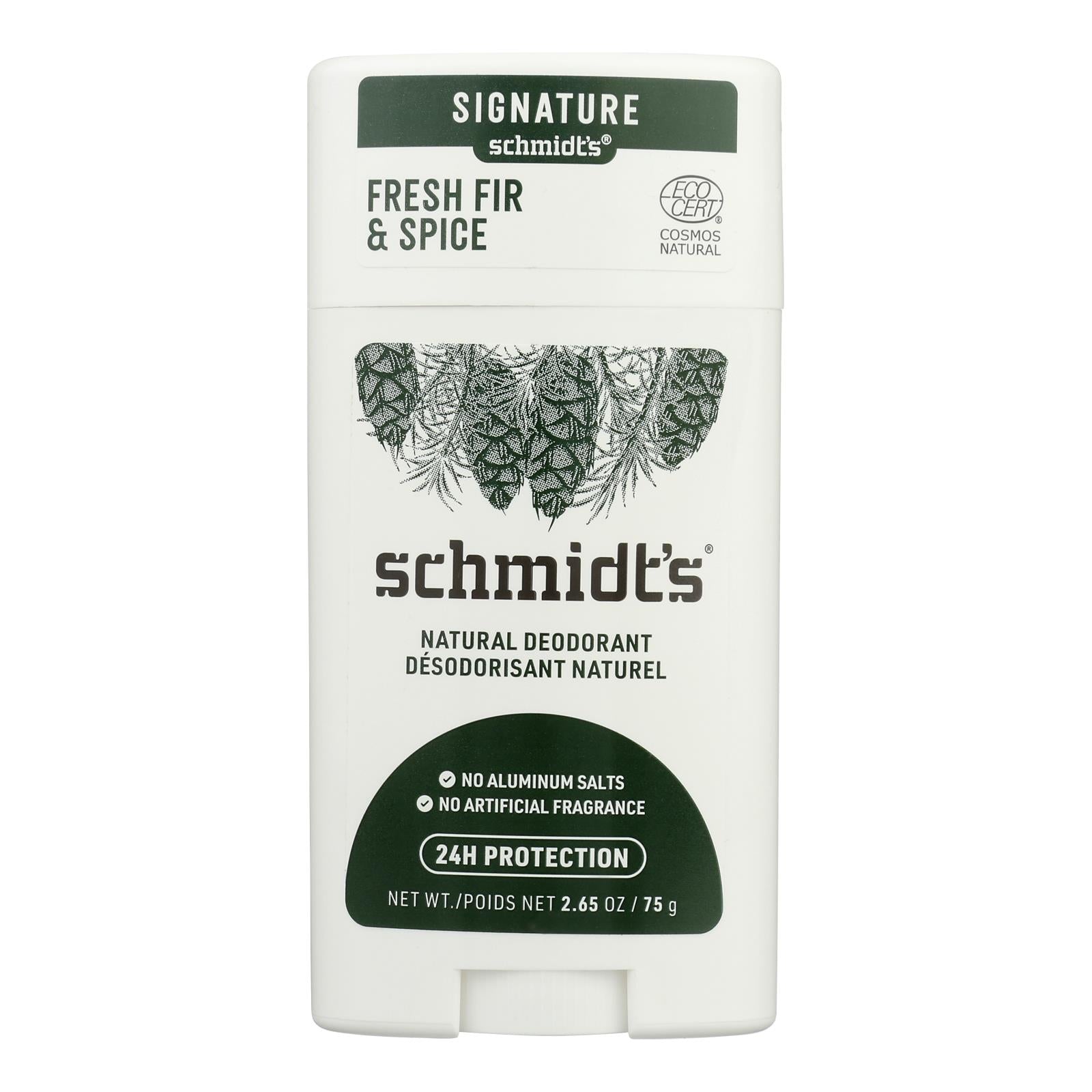 Schmidts - Deodorant Frsh Fir & Spice Stk - 1 Each-2.65 Oz