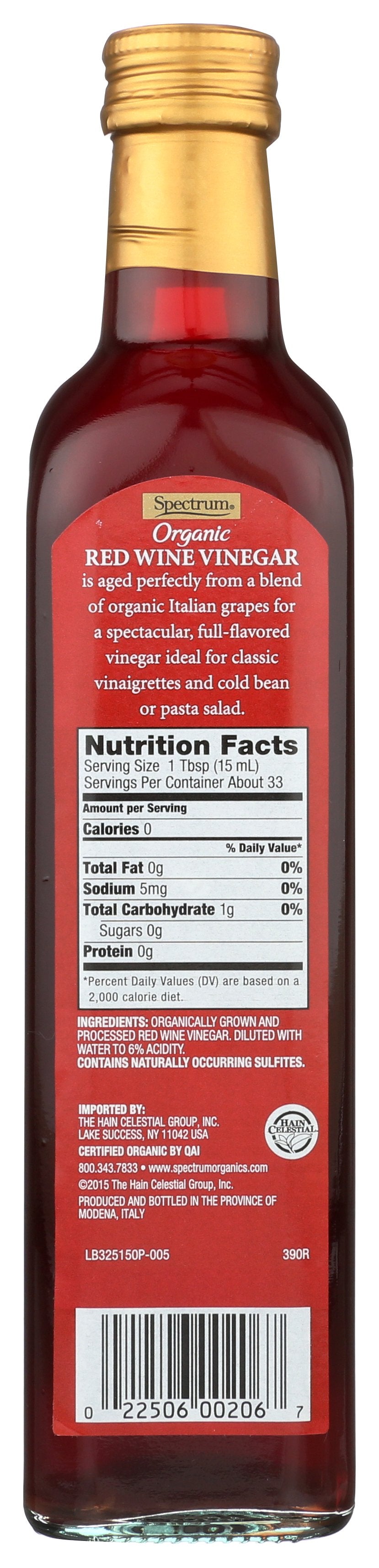 SPECTRUM NATURALS VINEGAR RED WINE ORG