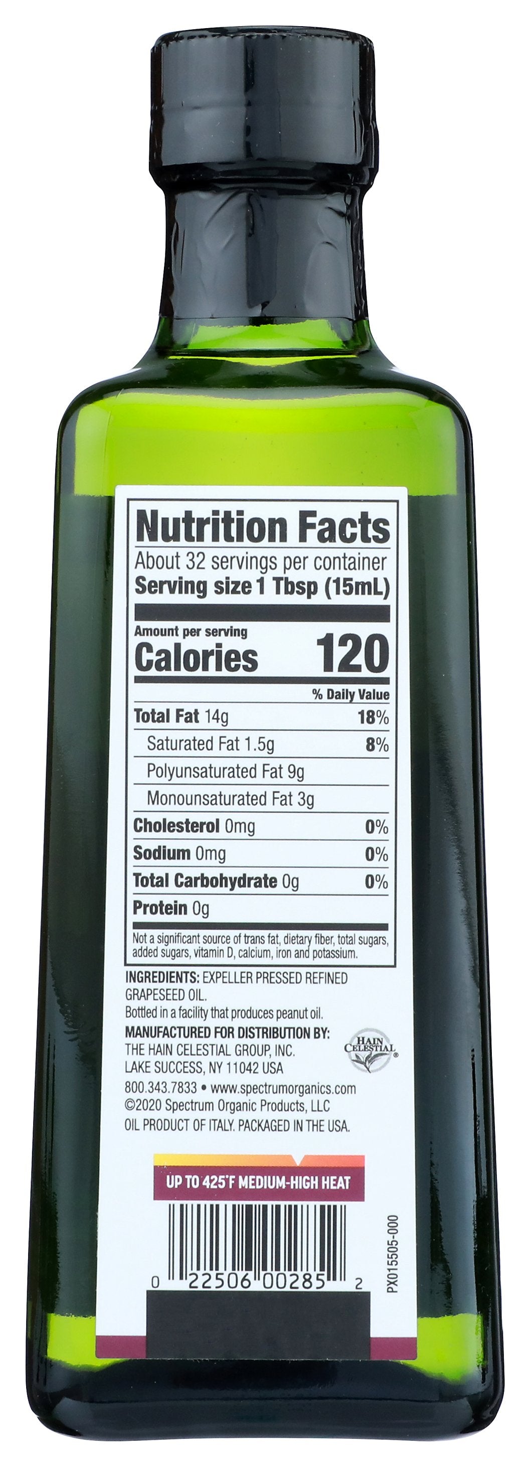 SPECTRUM NATURALS OIL GRAPESEED REFINED - Case of 6