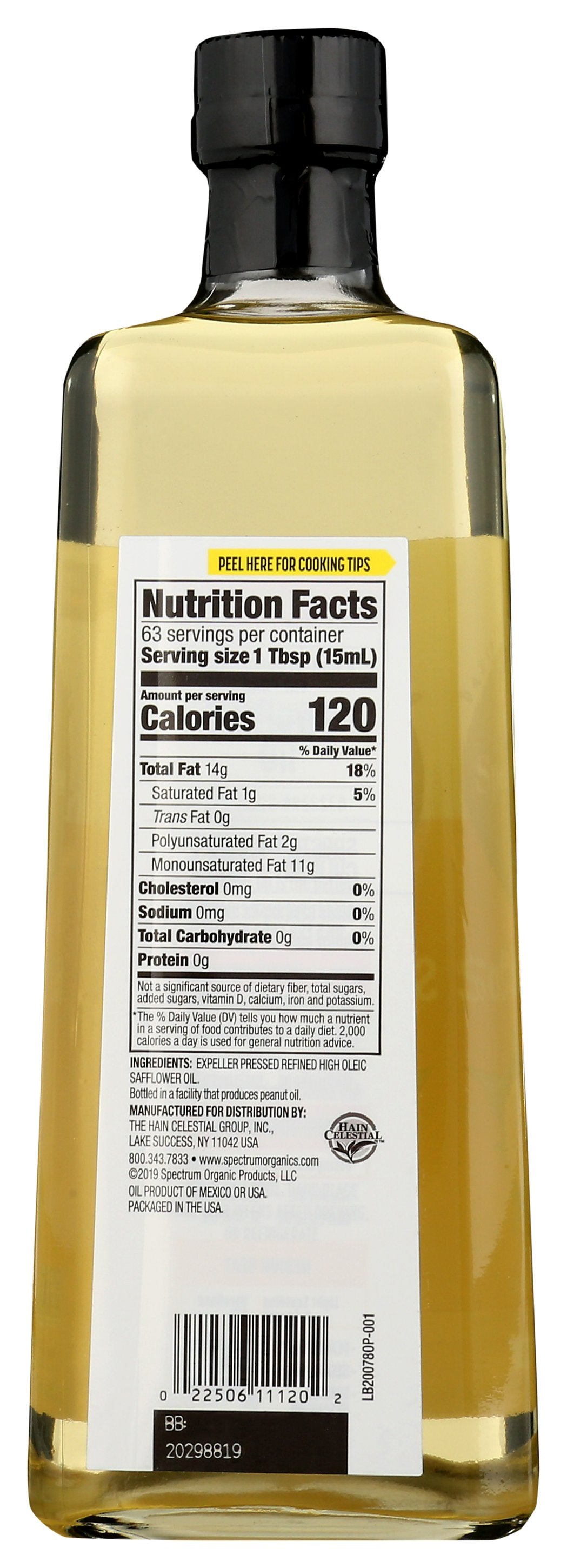 SPECTRUM NATURALS OIL SAFFLOWER OLEIC REF