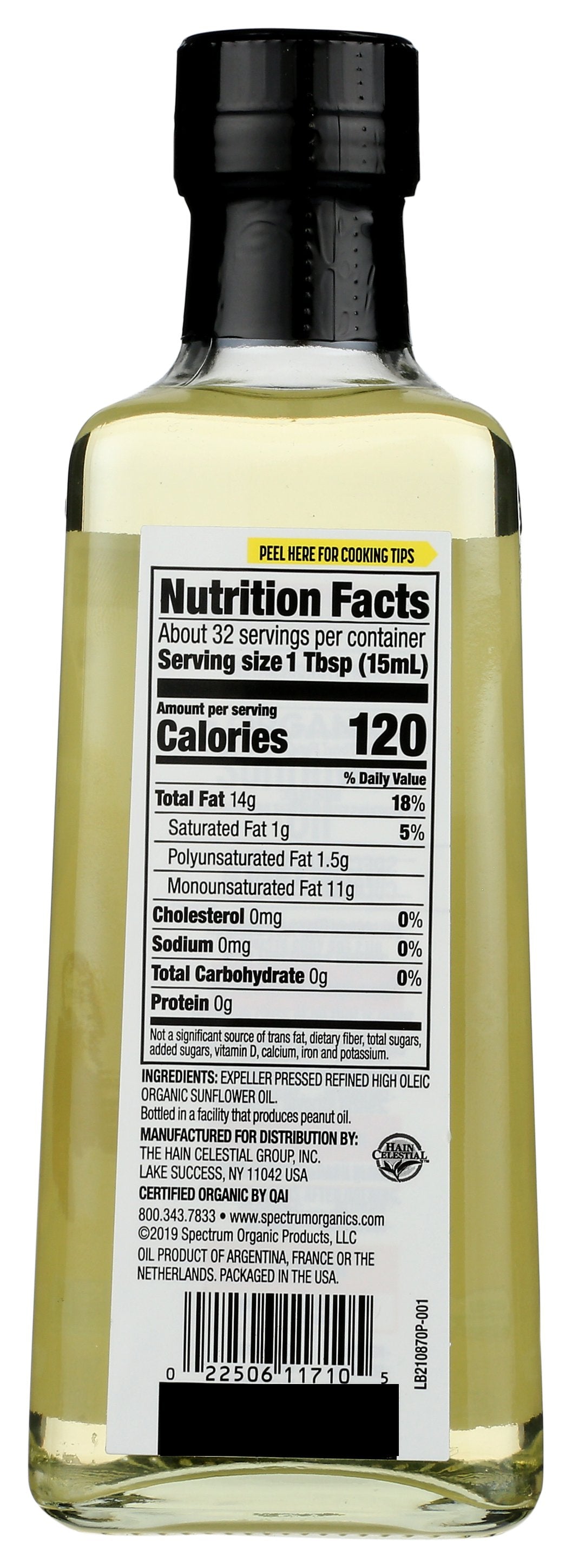 SPECTRUM NATURALS OIL SUNFLOWER REFINED SEMI
