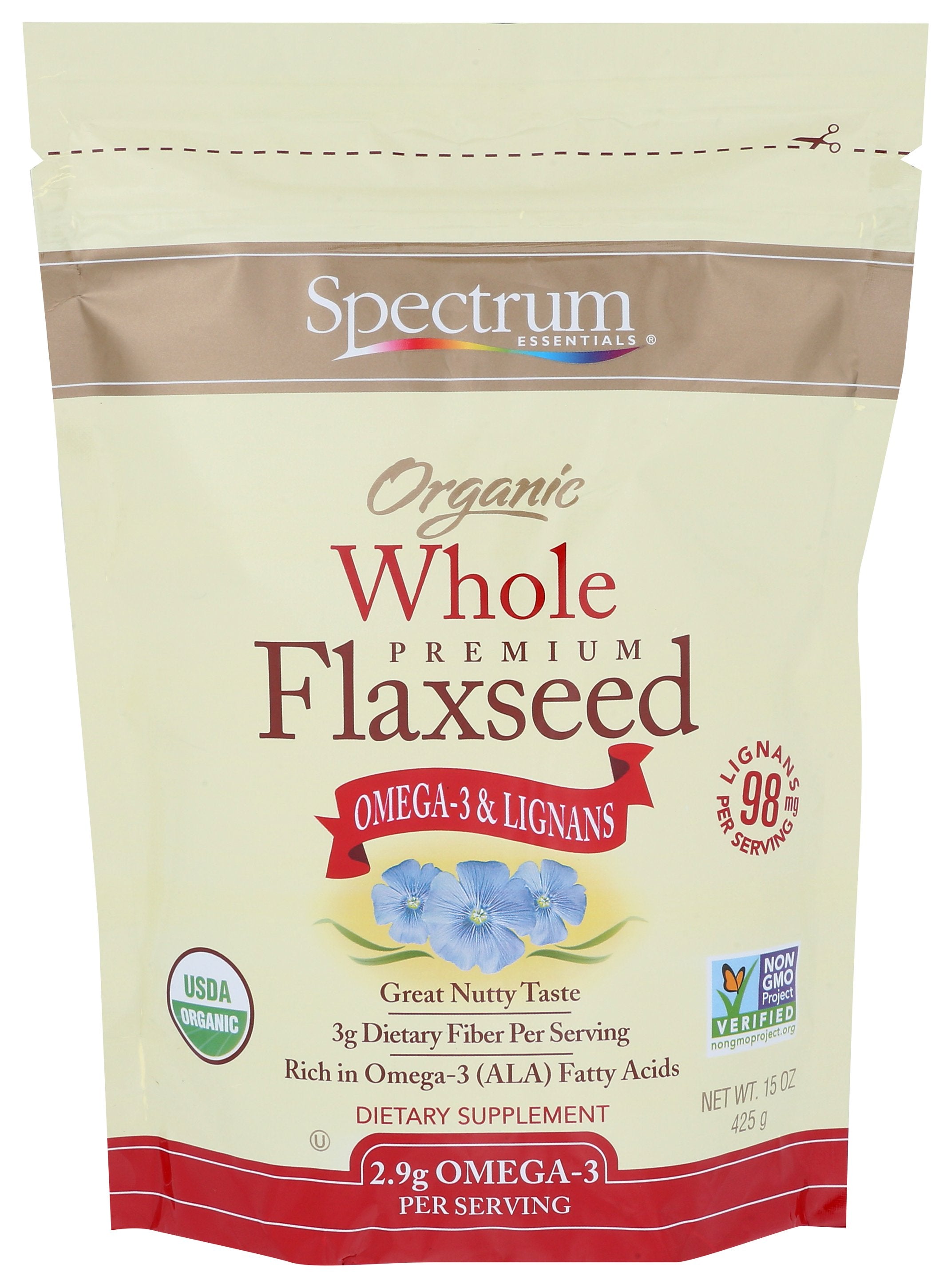 SPECTRUM ESSENTIAL FLAXSEED WHOLE ORG - Case of 3